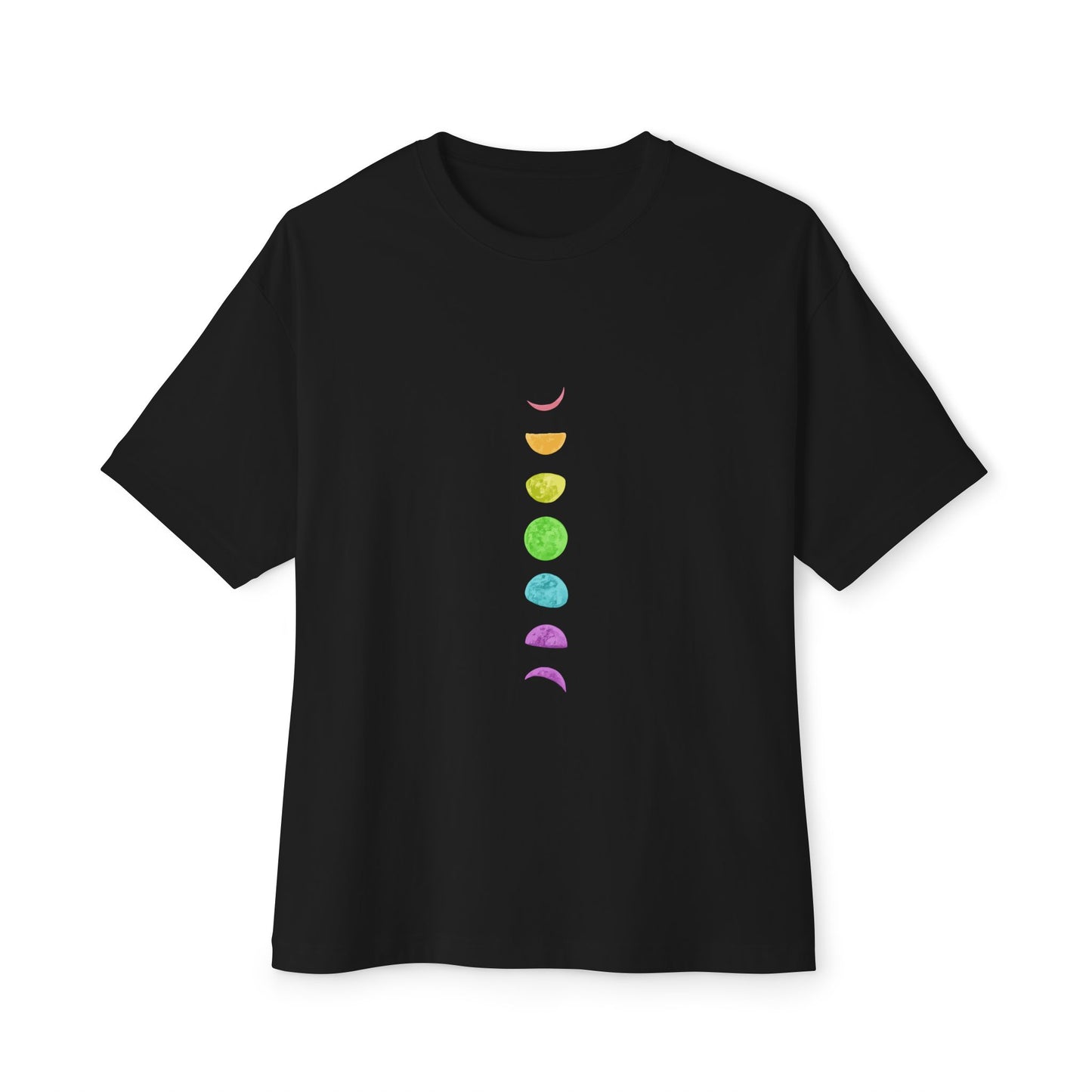 Rainbow Lunar Phases Unisex Oversized Boxy Tee