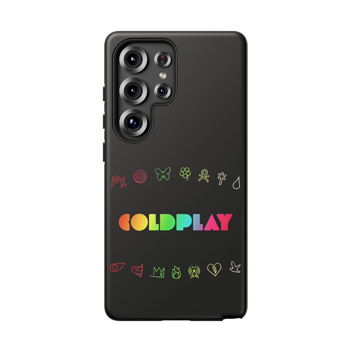 Premium Tough Case for Samsung S21 to S25 Ultra Showcasing Coldplay’s Signage