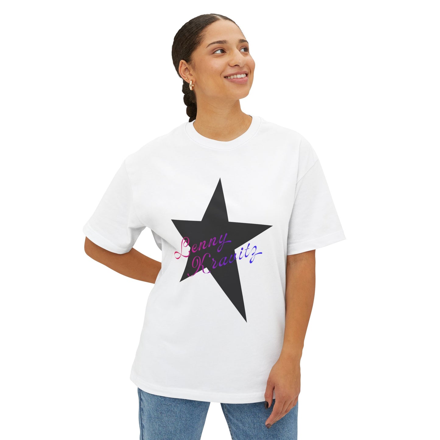 Retro Groove Script Unisex Oversized Boxy tee