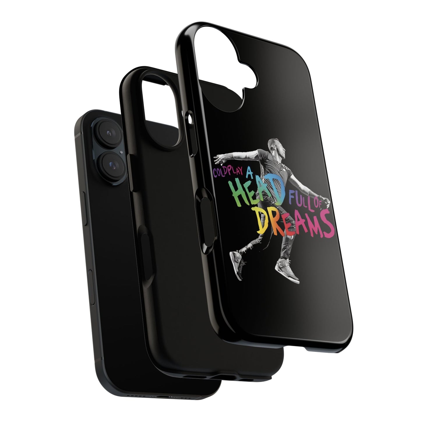 Premium Tough Case for iPhone 12 to 16 Pro Max Showcasing Coldplay A Head Full of Dreams Chris