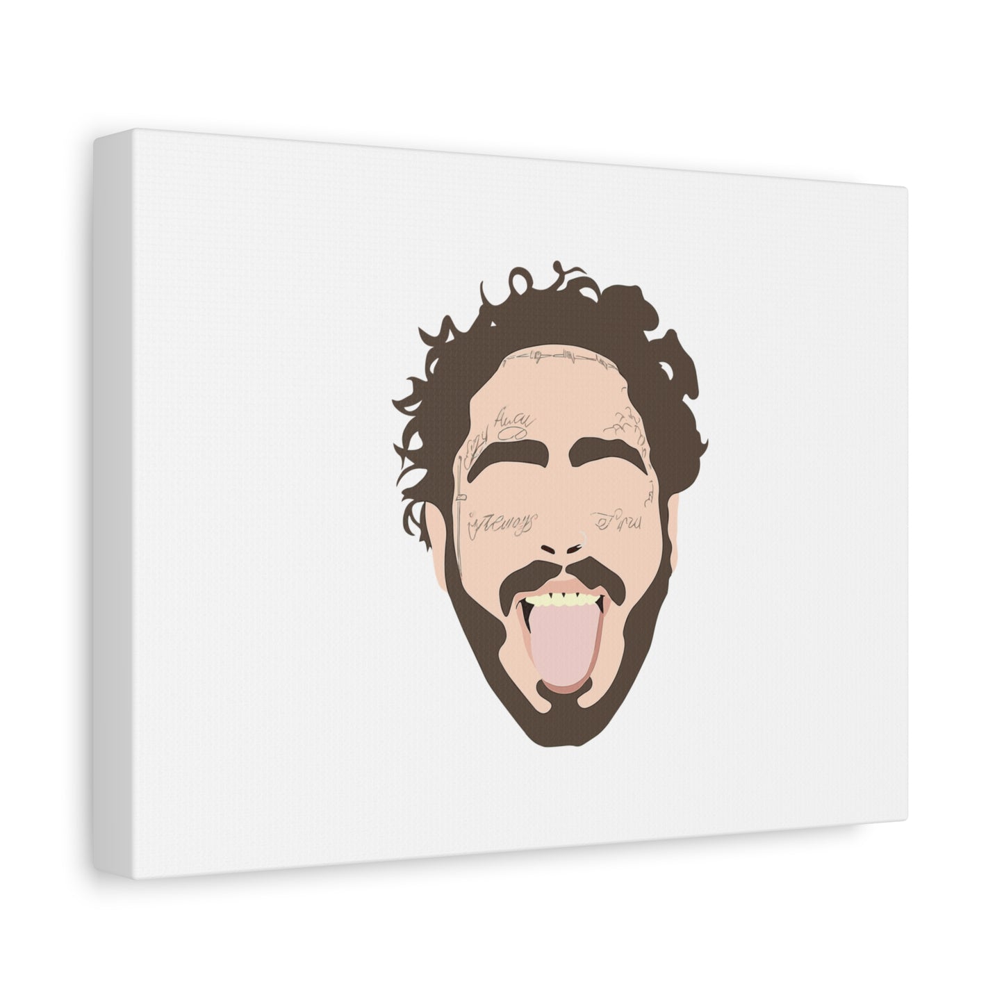 Minimalist Tongue Out Cartoon Face Canvas