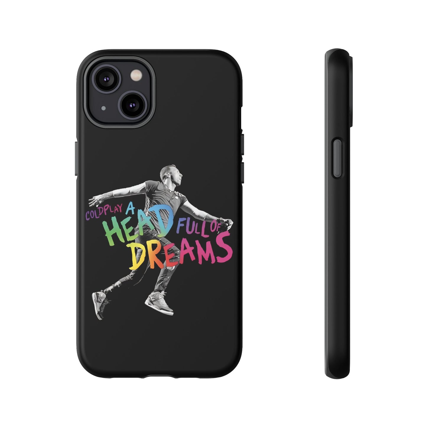 Premium Tough Case for iPhone 12 to 16 Pro Max Showcasing Coldplay A Head Full of Dreams Chris