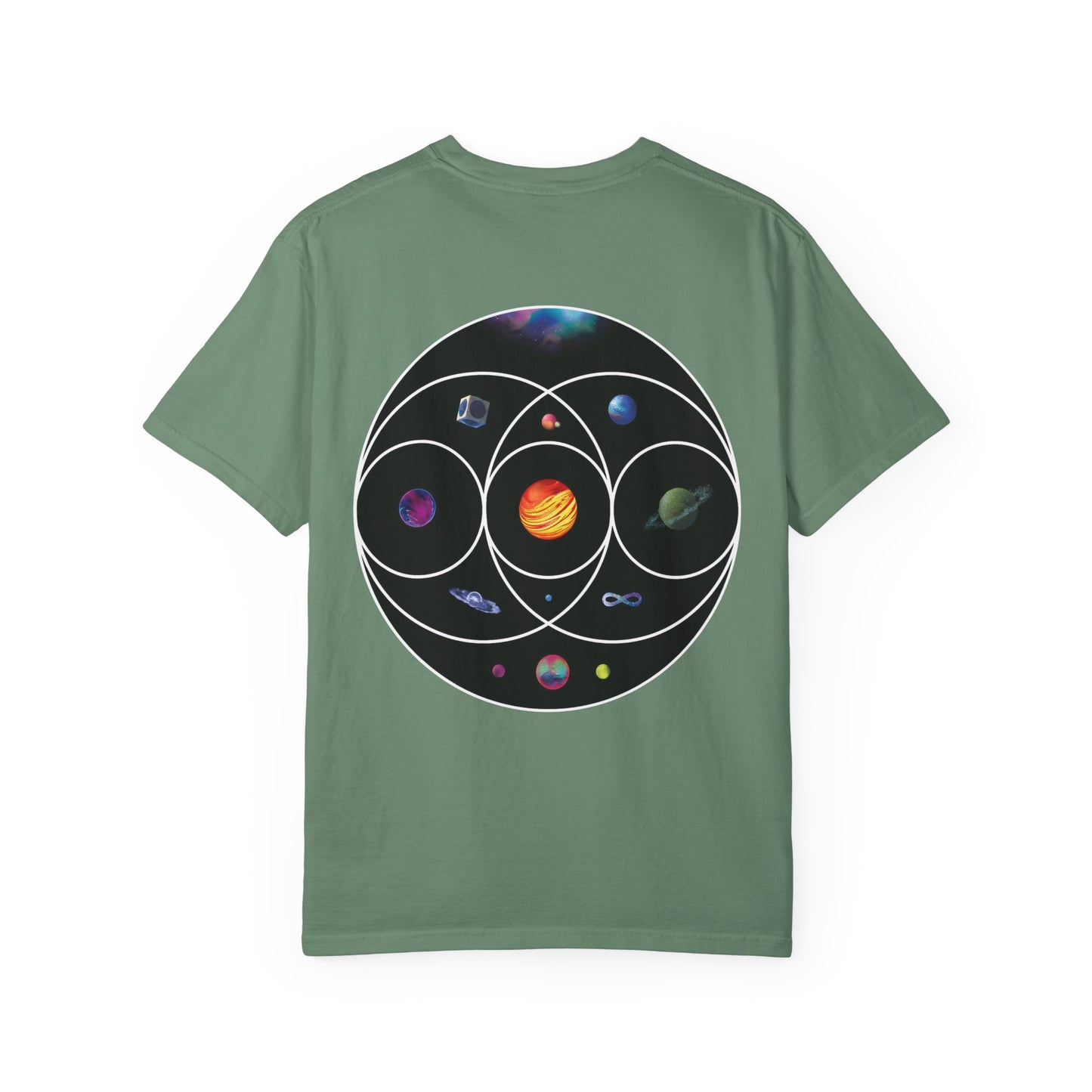 Unisex Garment-Dyed T-Shirt Inspired by Coldplay’s Illustration Concept_B