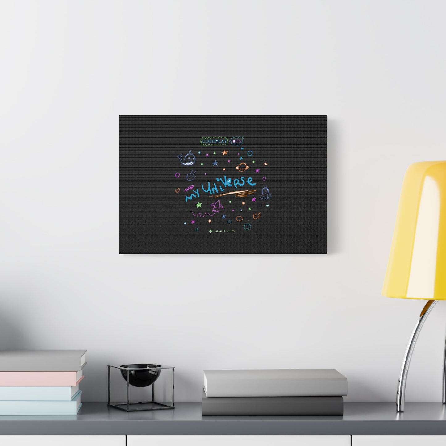 Neon Space Doodles Canvas
