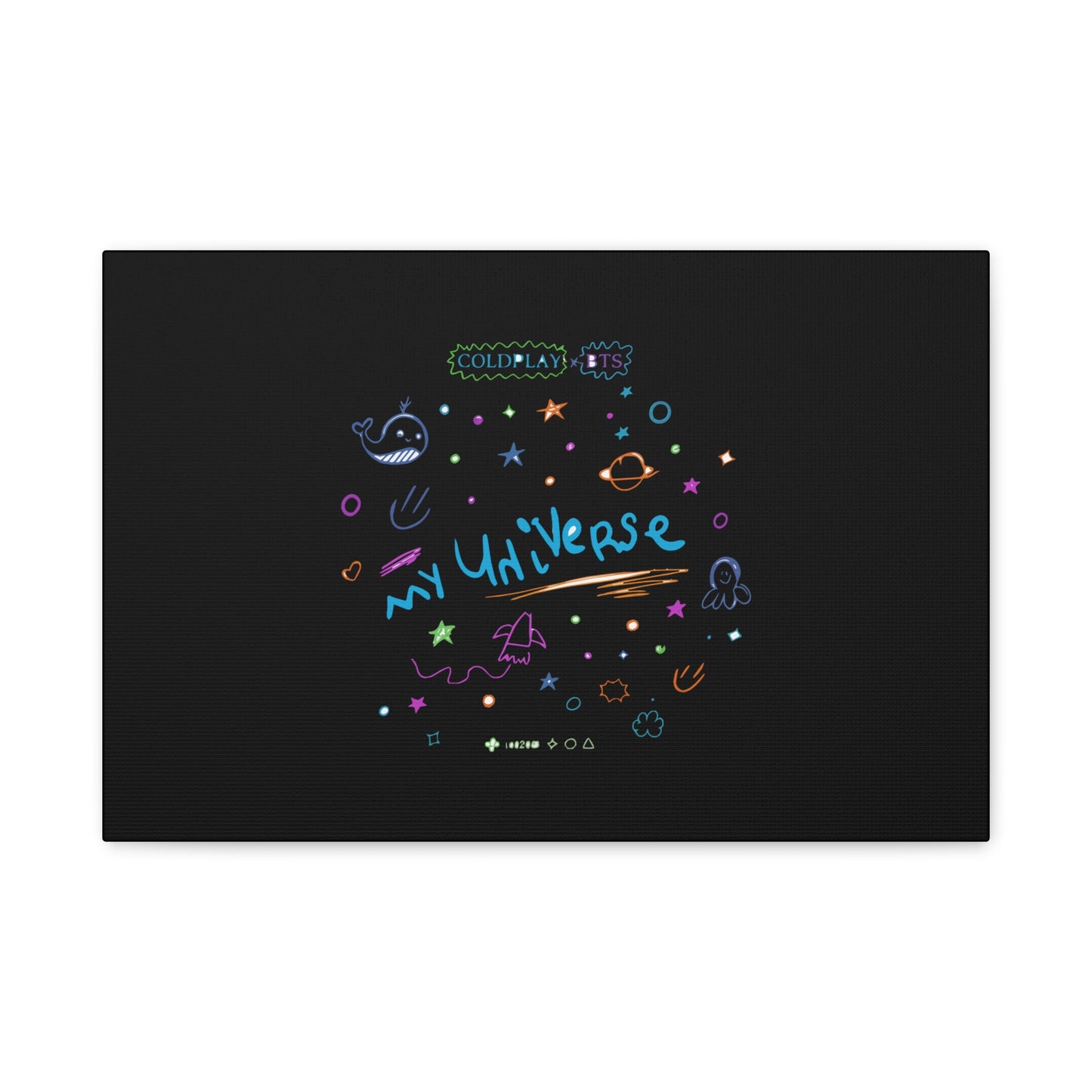 Neon Space Doodles Canvas