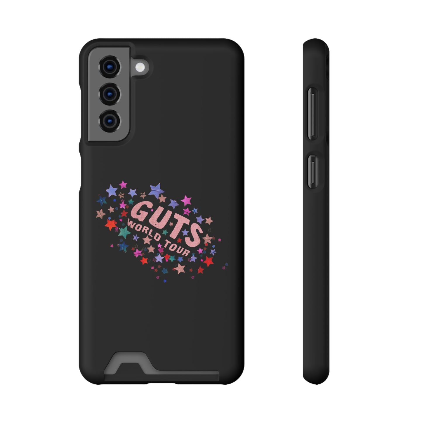Phone Case + Card Holder For Samsung S21 to S22 – Olivia Rodrigo Guts World Tour | Black Edition