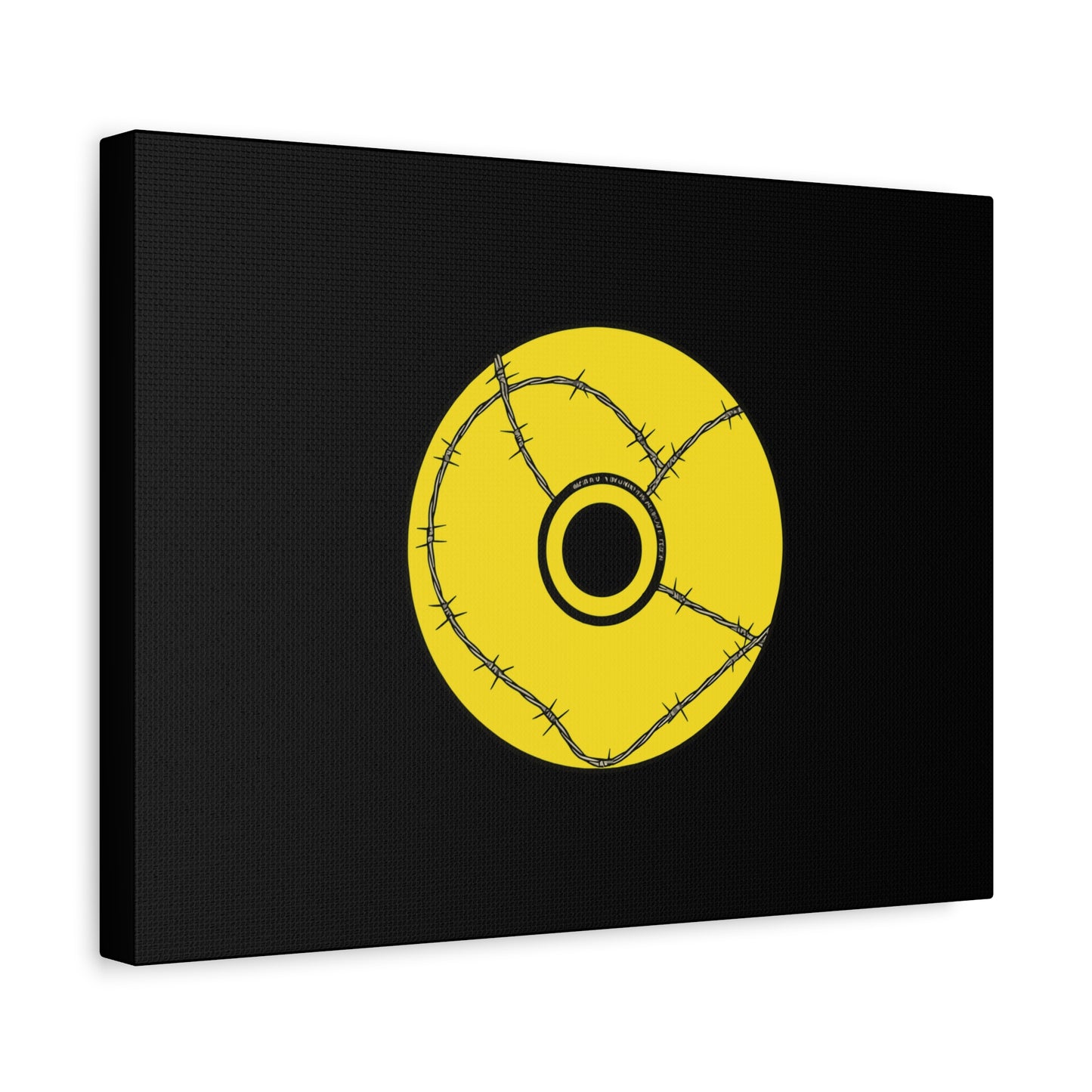 Minimalist Black Disc Outline Canvas