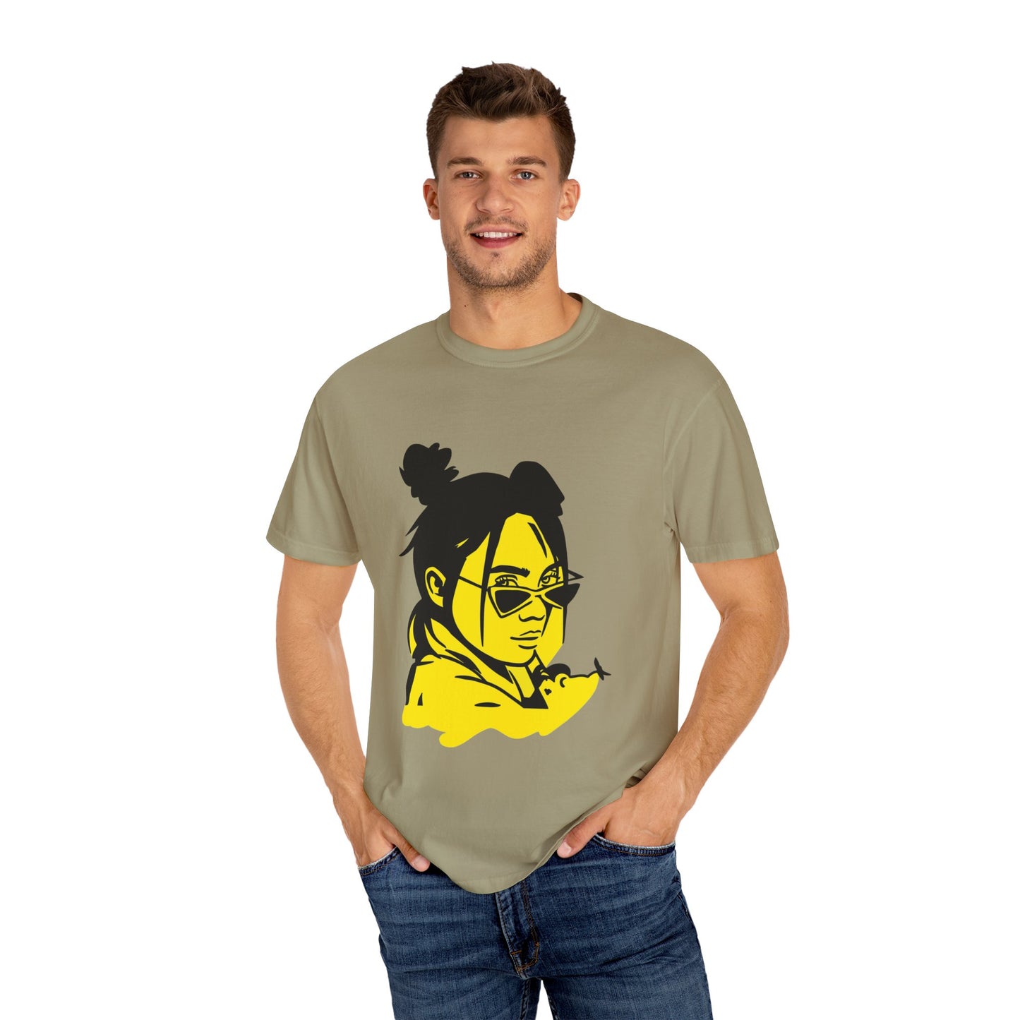 Neon Mood Portrait Unisex Dyed T-shirt