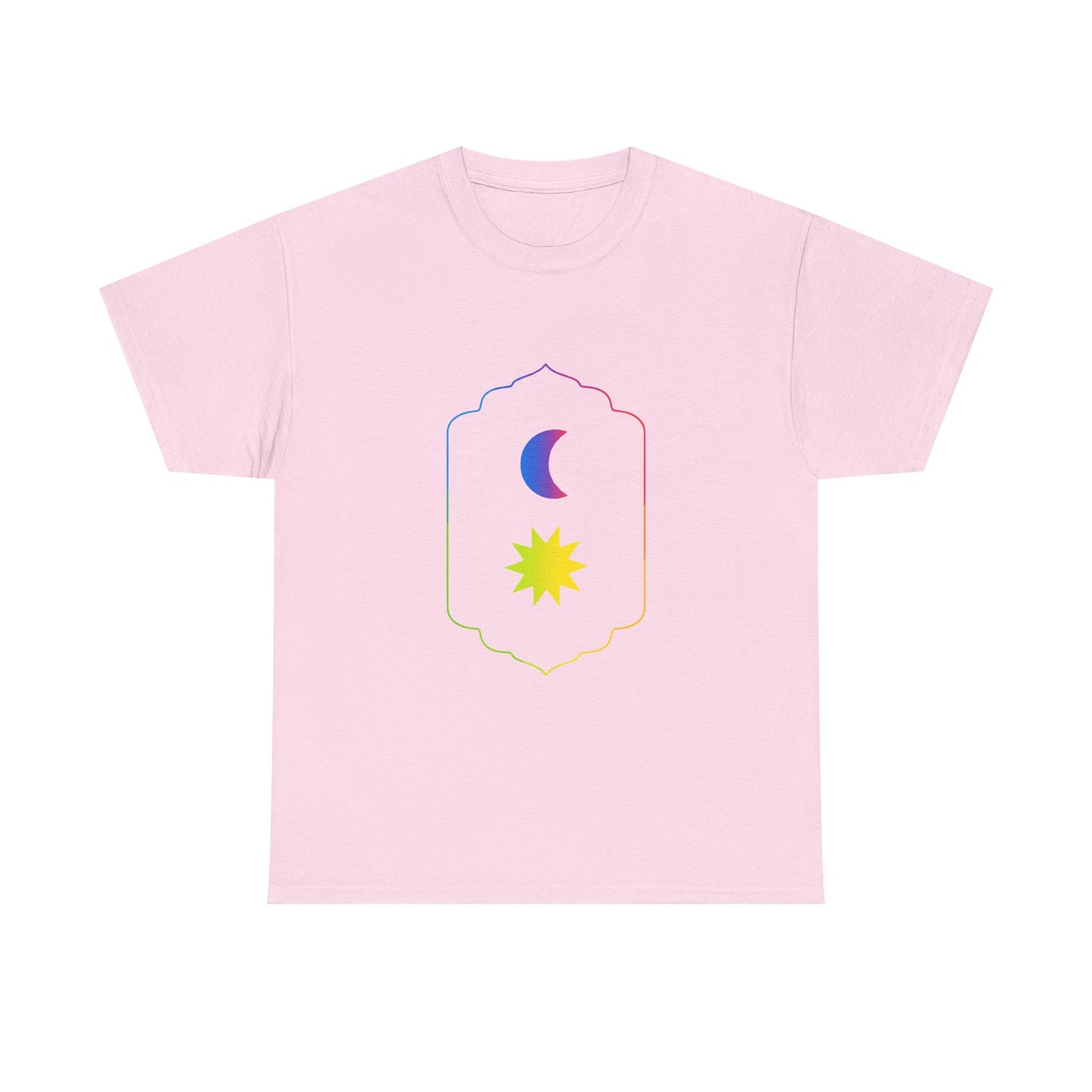 Gradient Moon and Star Emblem Unisex Cotton Tee