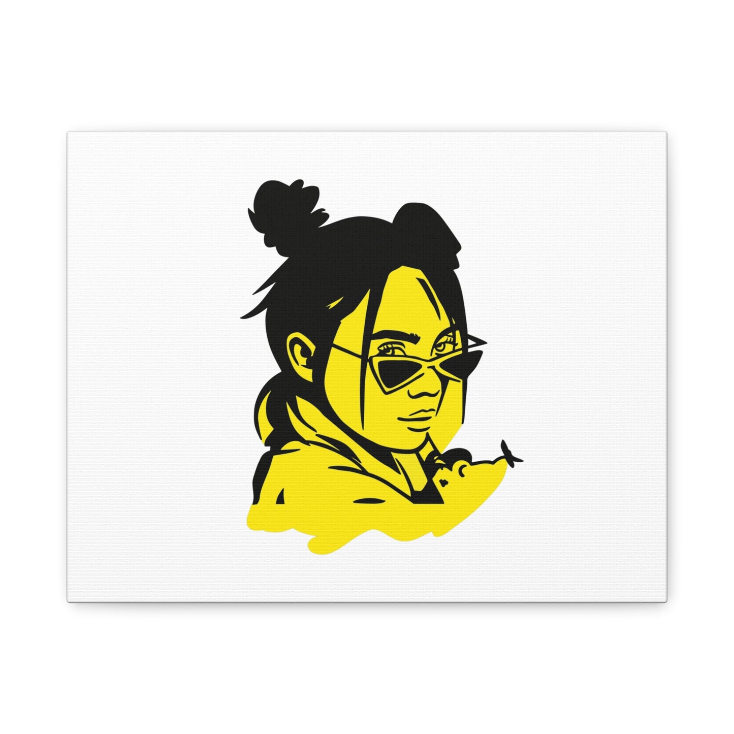 Neon Mood Portrait Matte Canvas