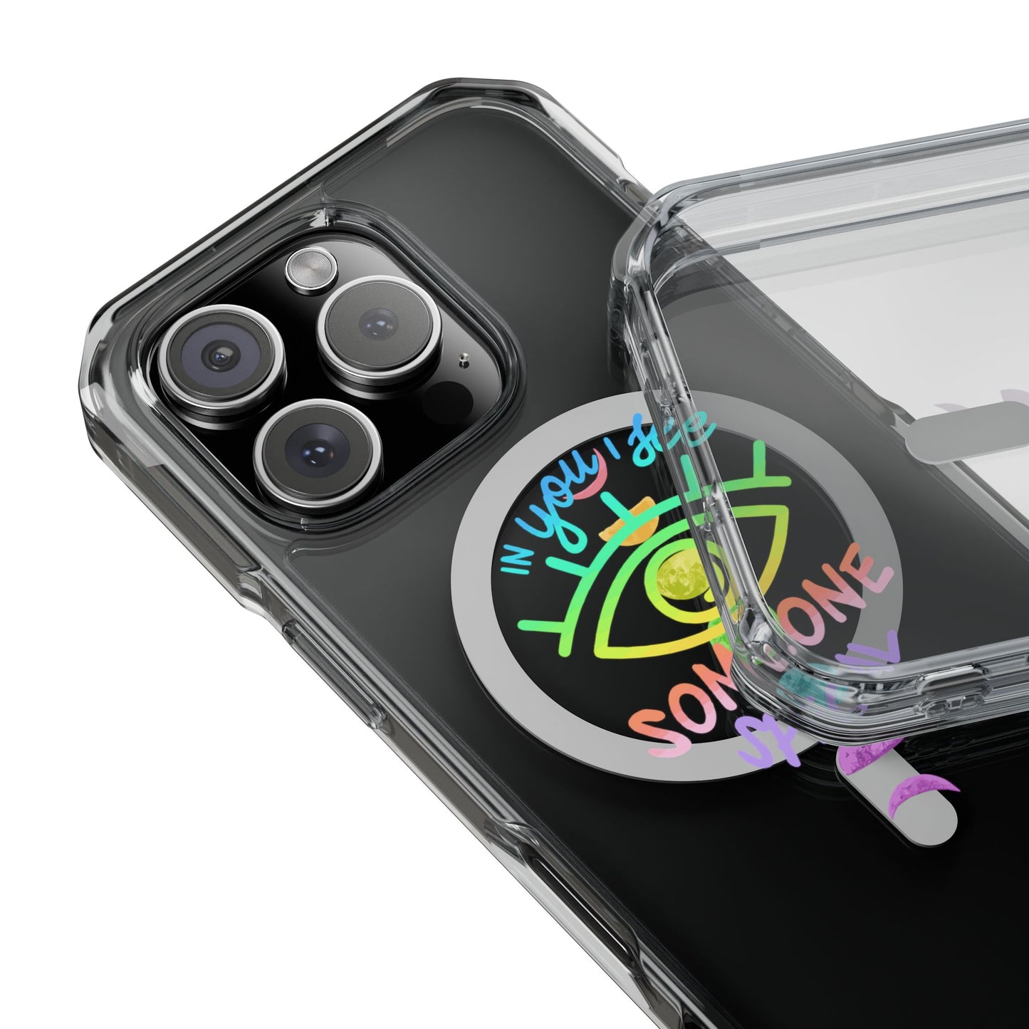 Rainbow Lunar Phases Magnetic Clear Impact case