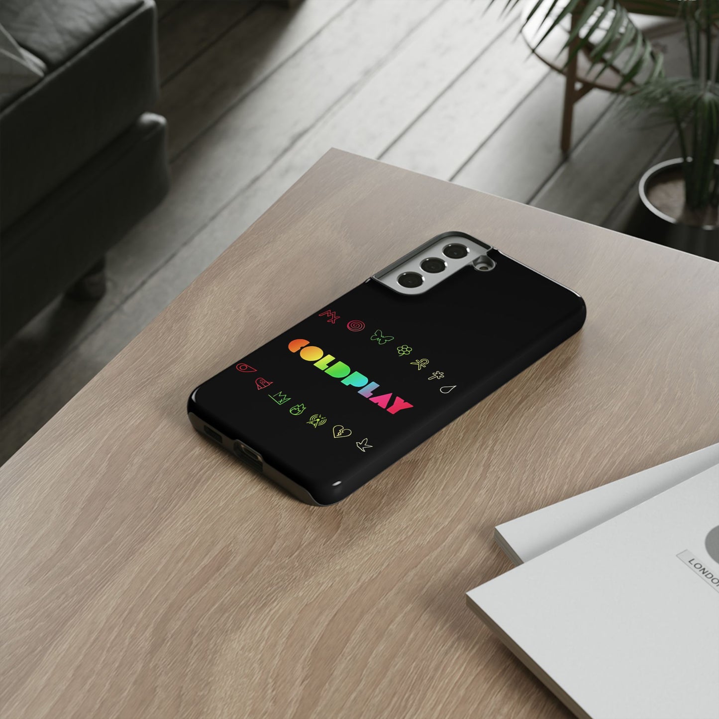 Premium Tough Case for Samsung S21 to S25 Ultra Showcasing Coldplay’s Signage