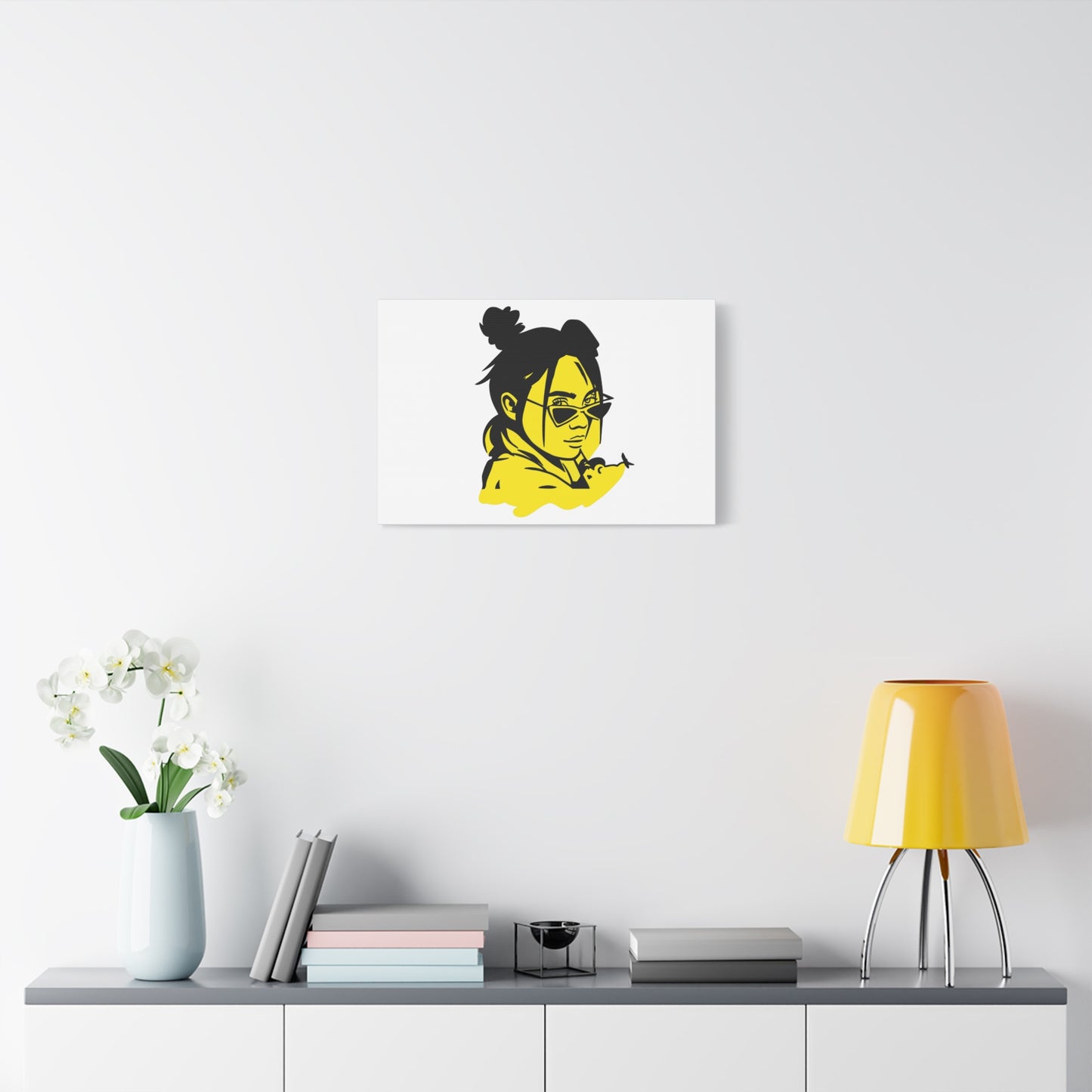 Neon Mood Portrait Matte Canvas