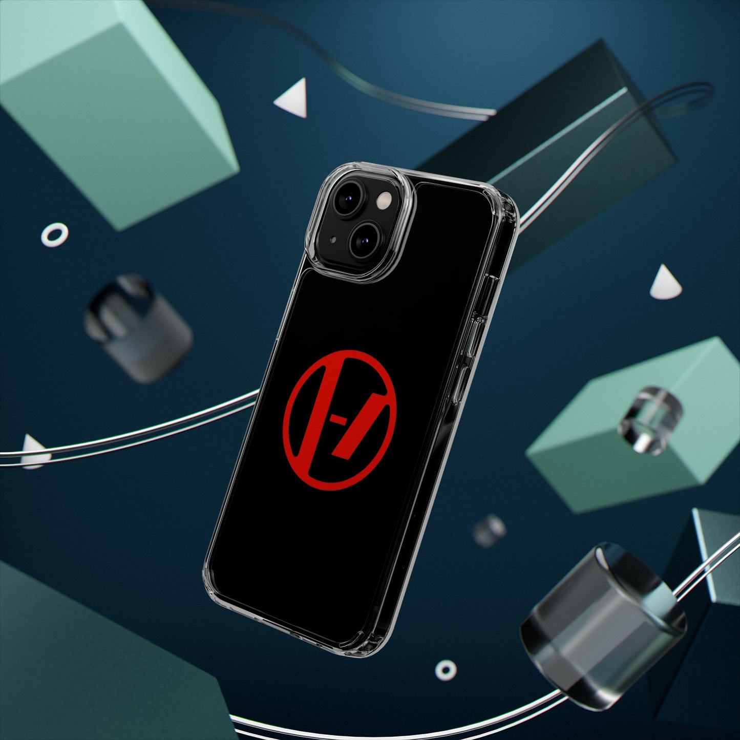 Crimson Orbit Clear Case
