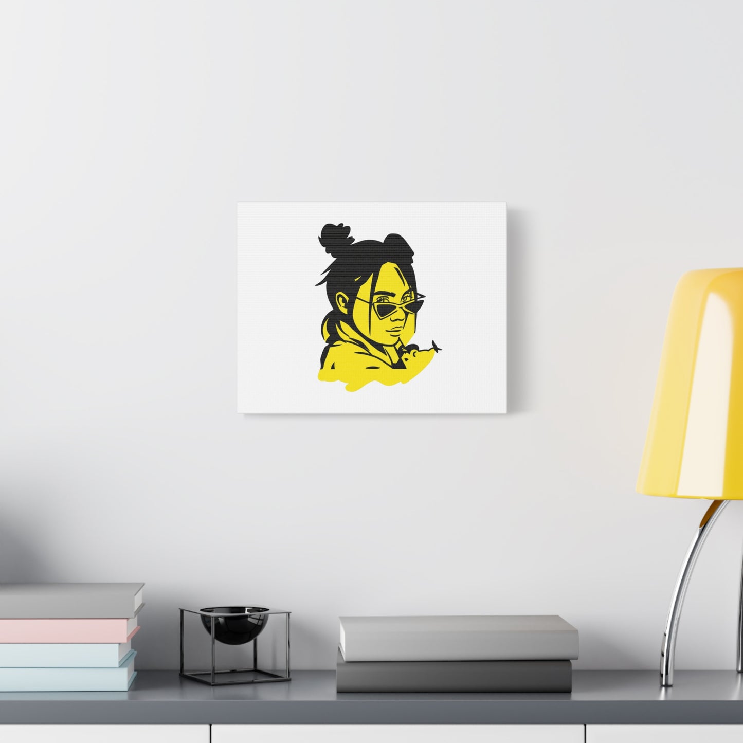 Neon Mood Portrait Matte Canvas