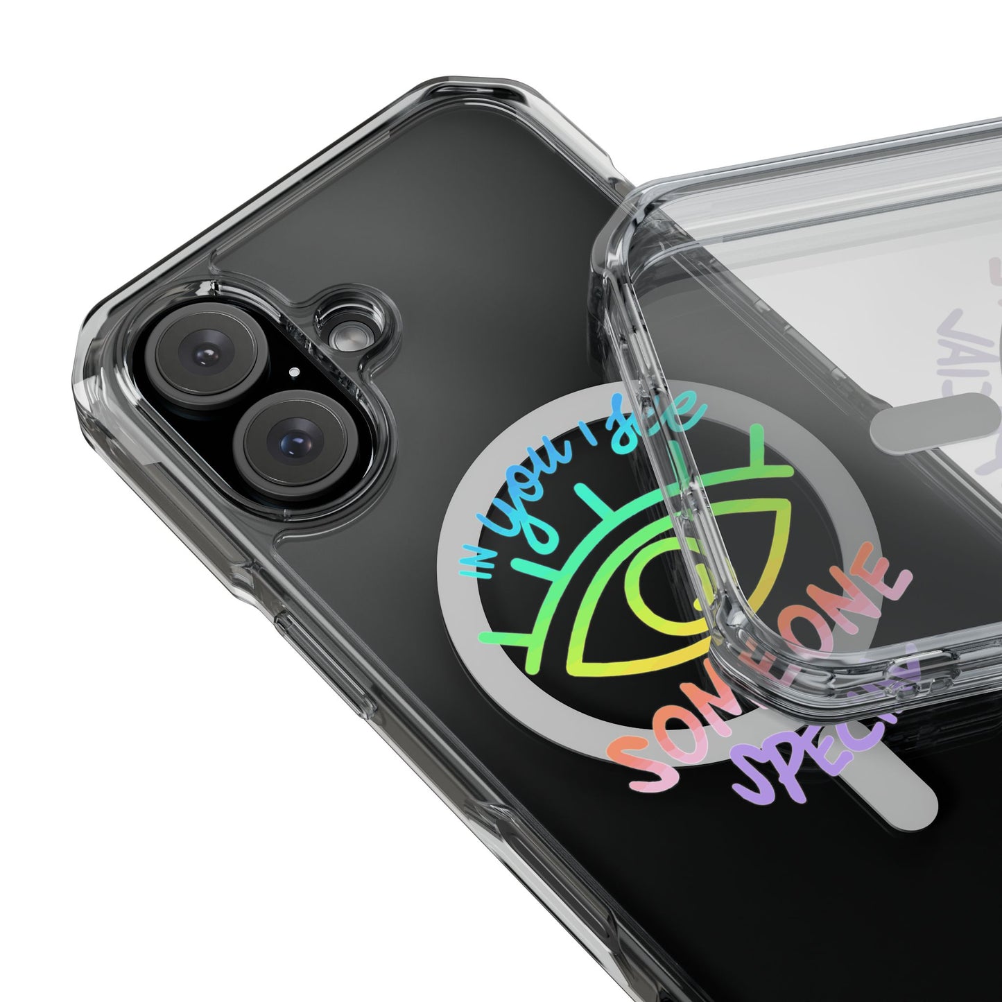 Vibrant Eye and Text Magnetic Clear Impact case