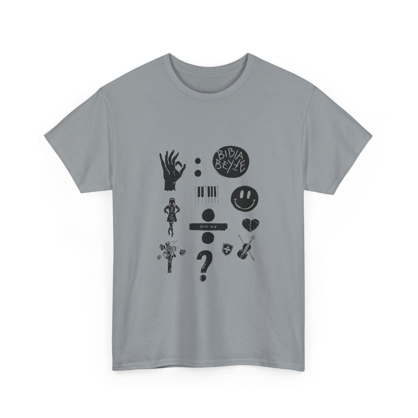Ocean Wave with Heart Outline Unisex Heavy Cotton Tee