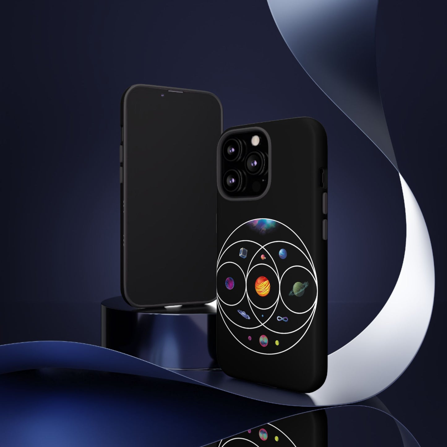 Premium Tough Case for iPhone 12 to 16 Pro Max Showcasing Coldplay’s Illustration Concept