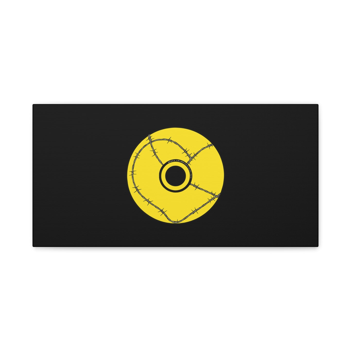 Minimalist Black Disc Outline Canvas