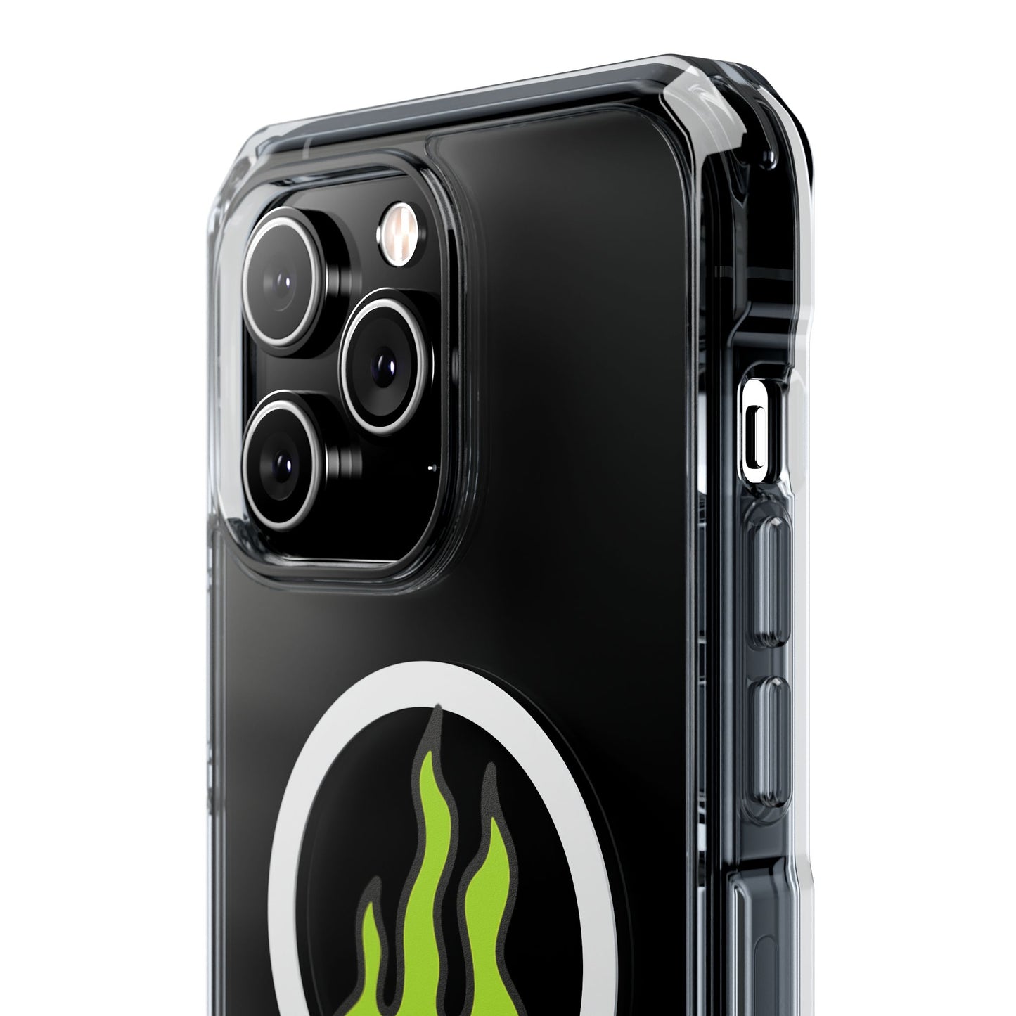 Green Flame Icon Magnetic Clear Impact Case