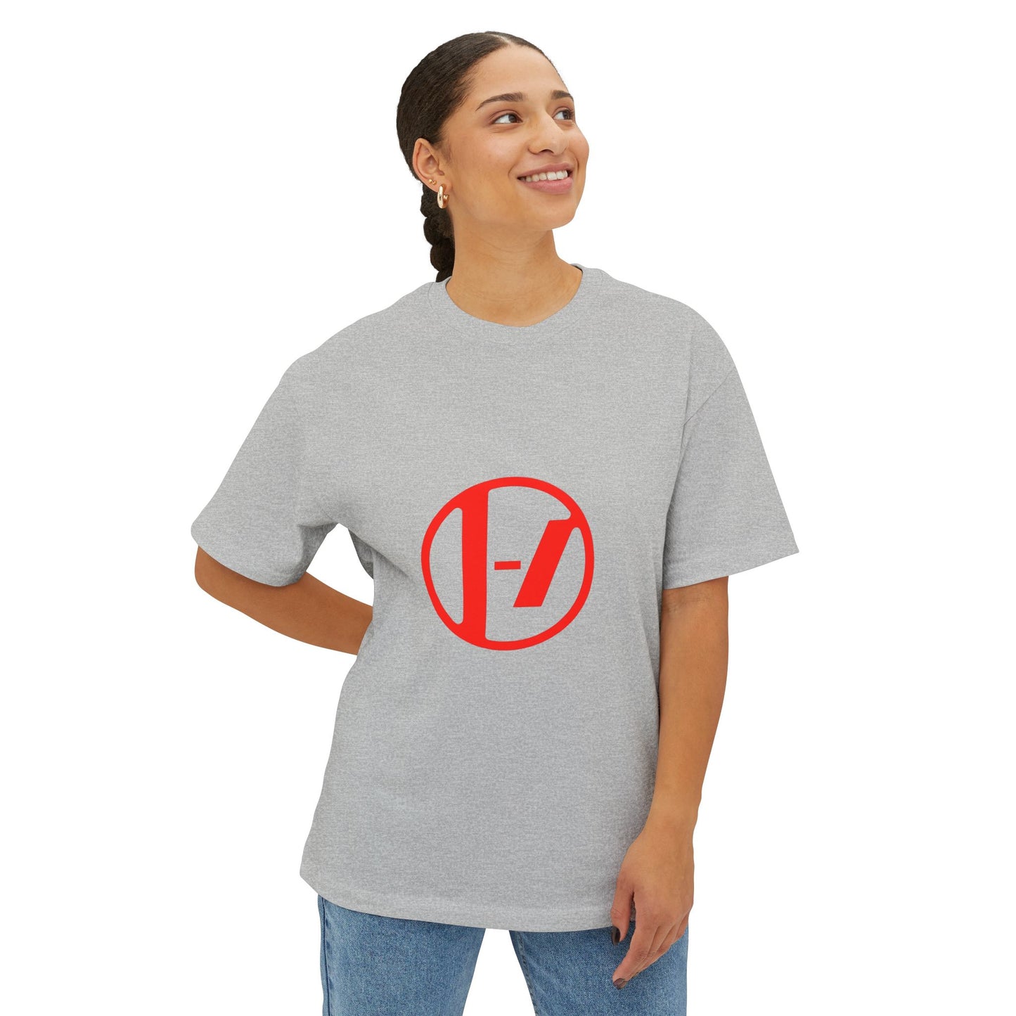 Crimson Orbit Unisex Oversized Boxy Tee