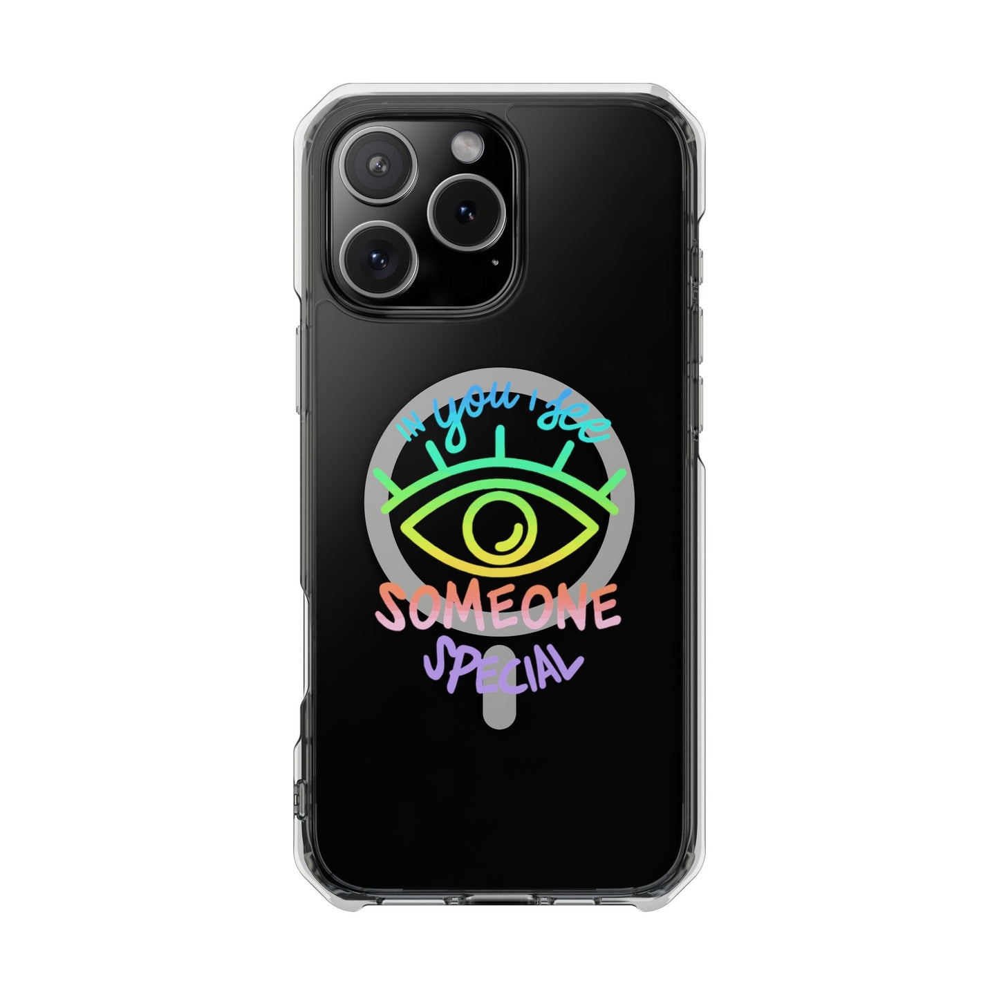 Vibrant Eye and Text Magnetic Clear Impact case
