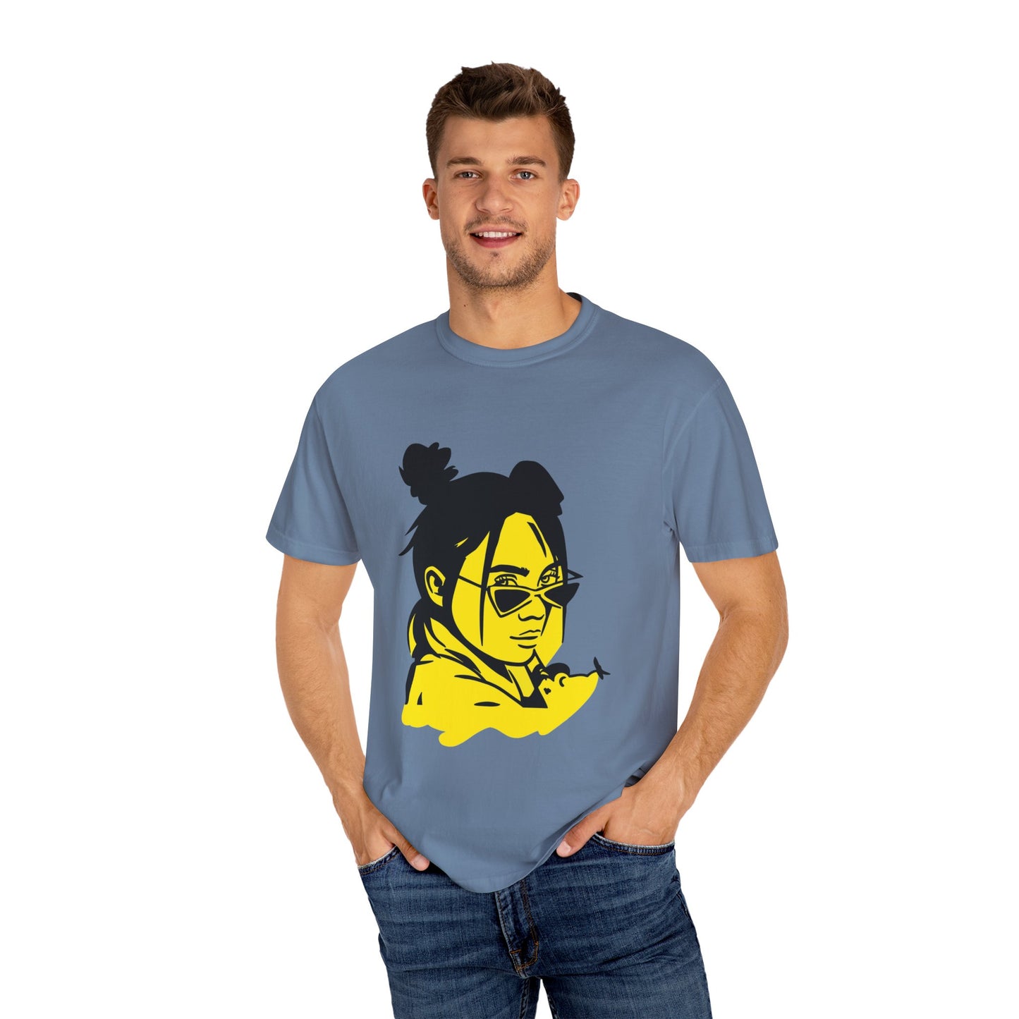 Neon Mood Portrait Unisex Dyed T-shirt