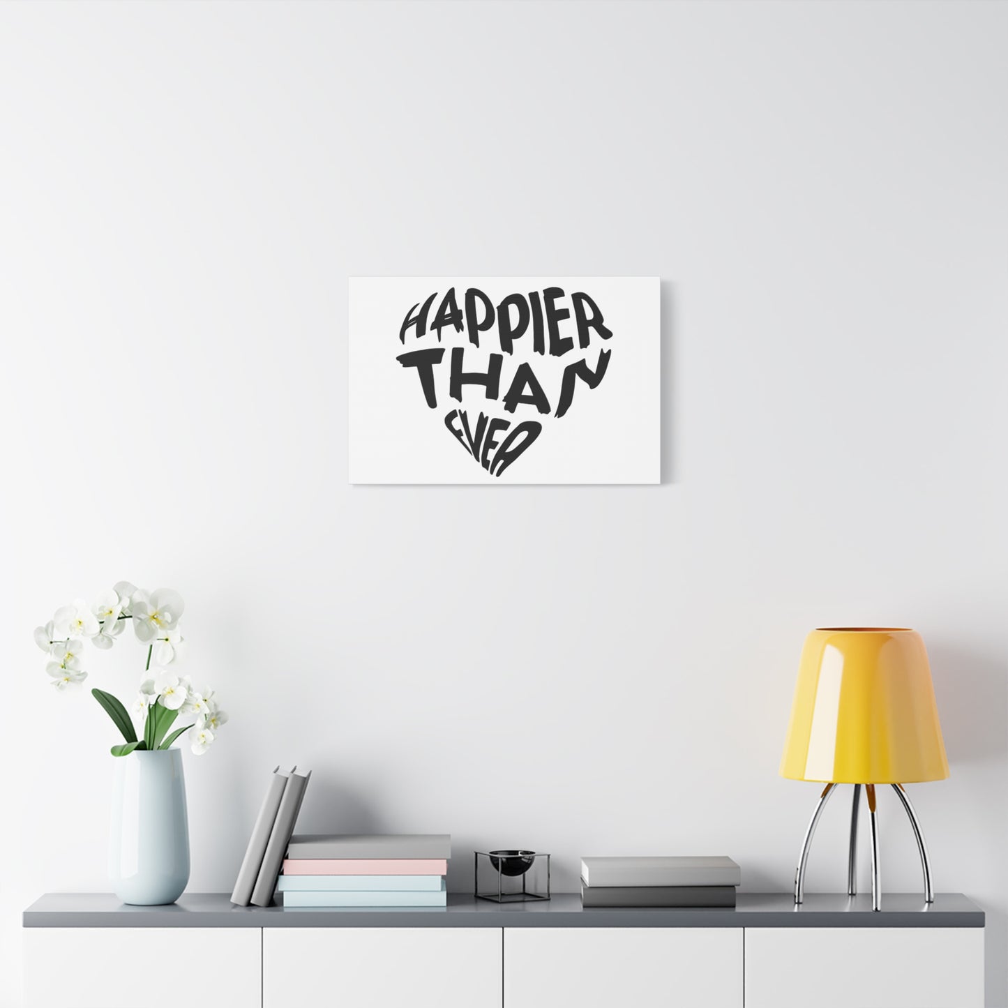 Happier Heart Lettering Matte Canvas