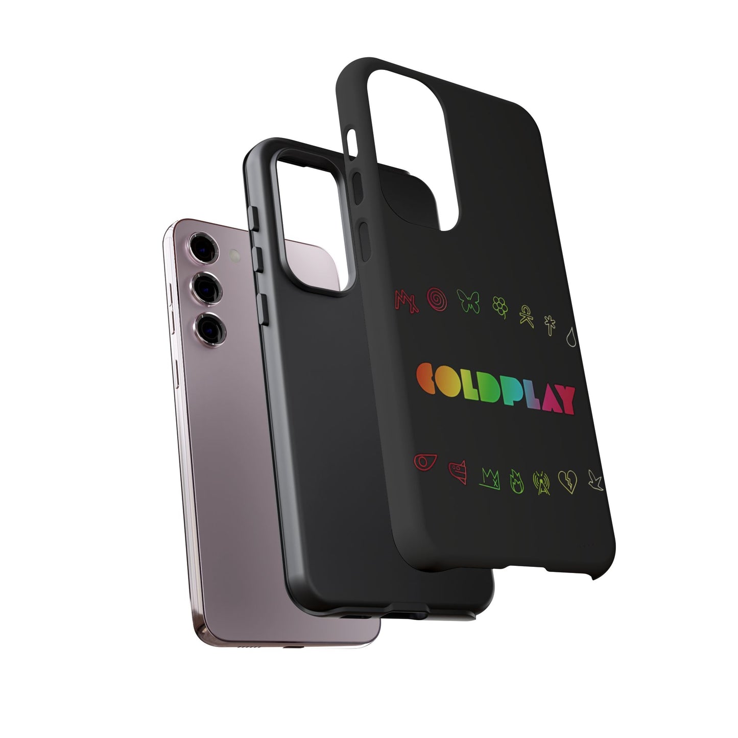 Premium Tough Case for Samsung S21 to S25 Ultra Showcasing Coldplay’s Signage
