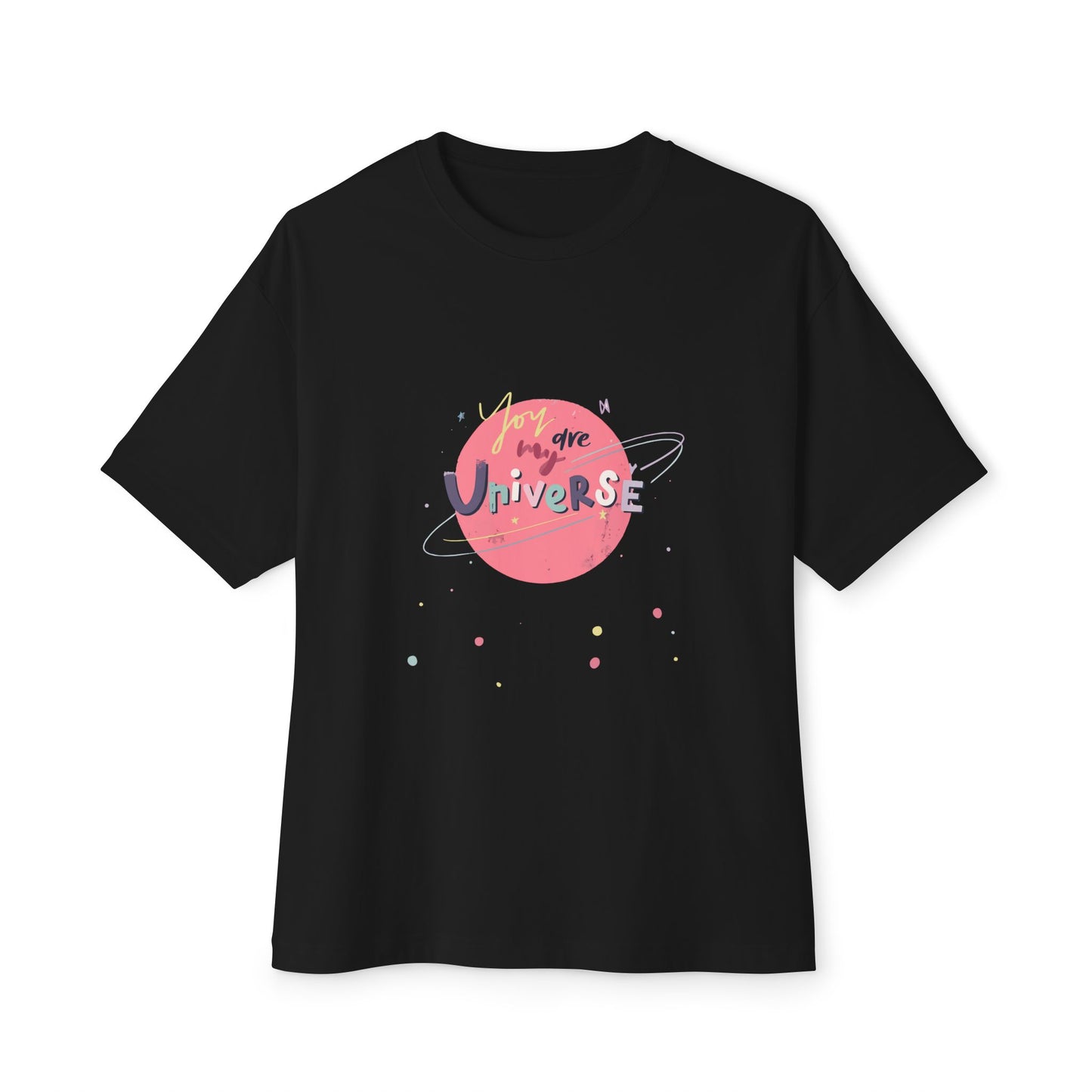Pastel Planet & Universe Unisex Oversized Boxy Tee