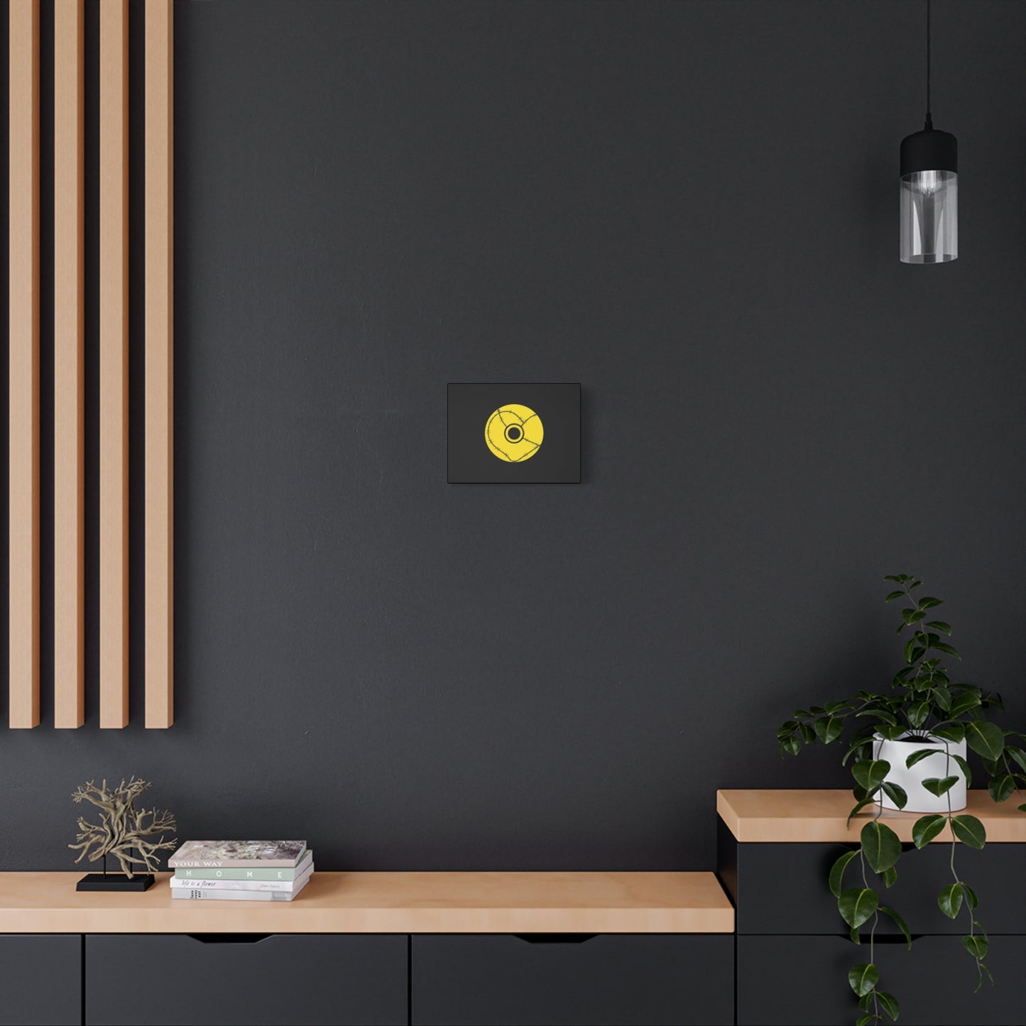 Minimalist Black Disc Outline Canvas