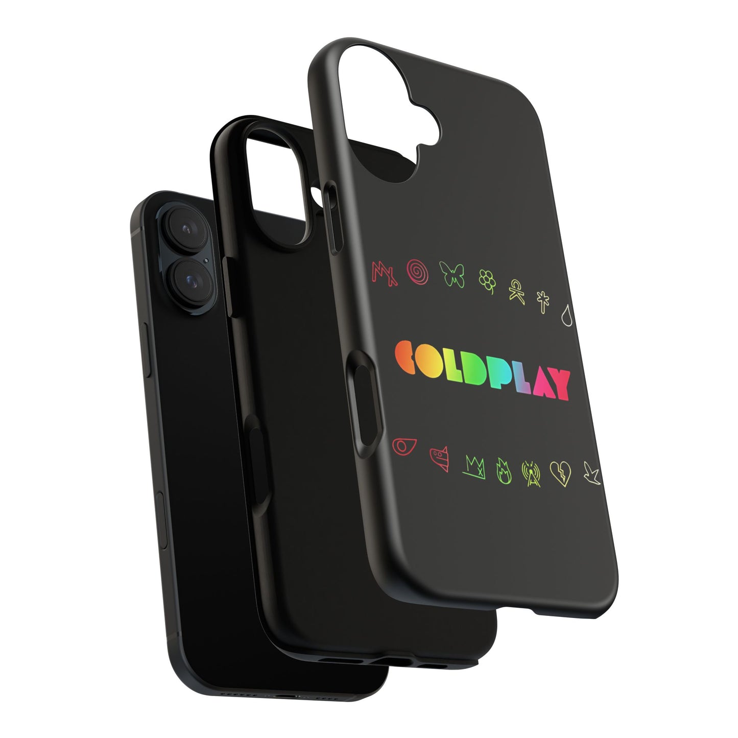 Premium Tough Case for iPhone 12 to 16 Pro Max Showcasing Coldplay’s Signage