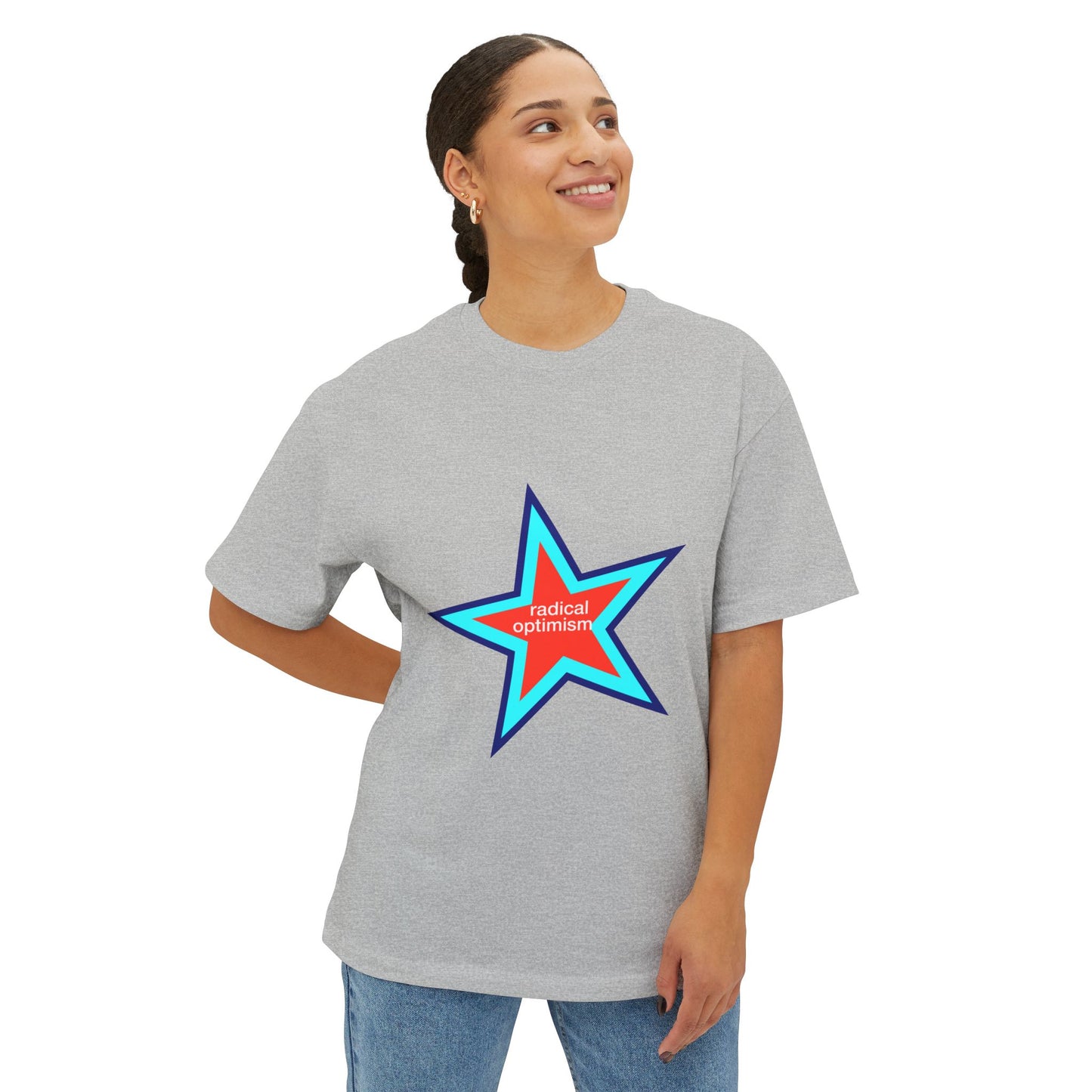 Power of Positivity Star Unisex Oversized Boxy Tee
