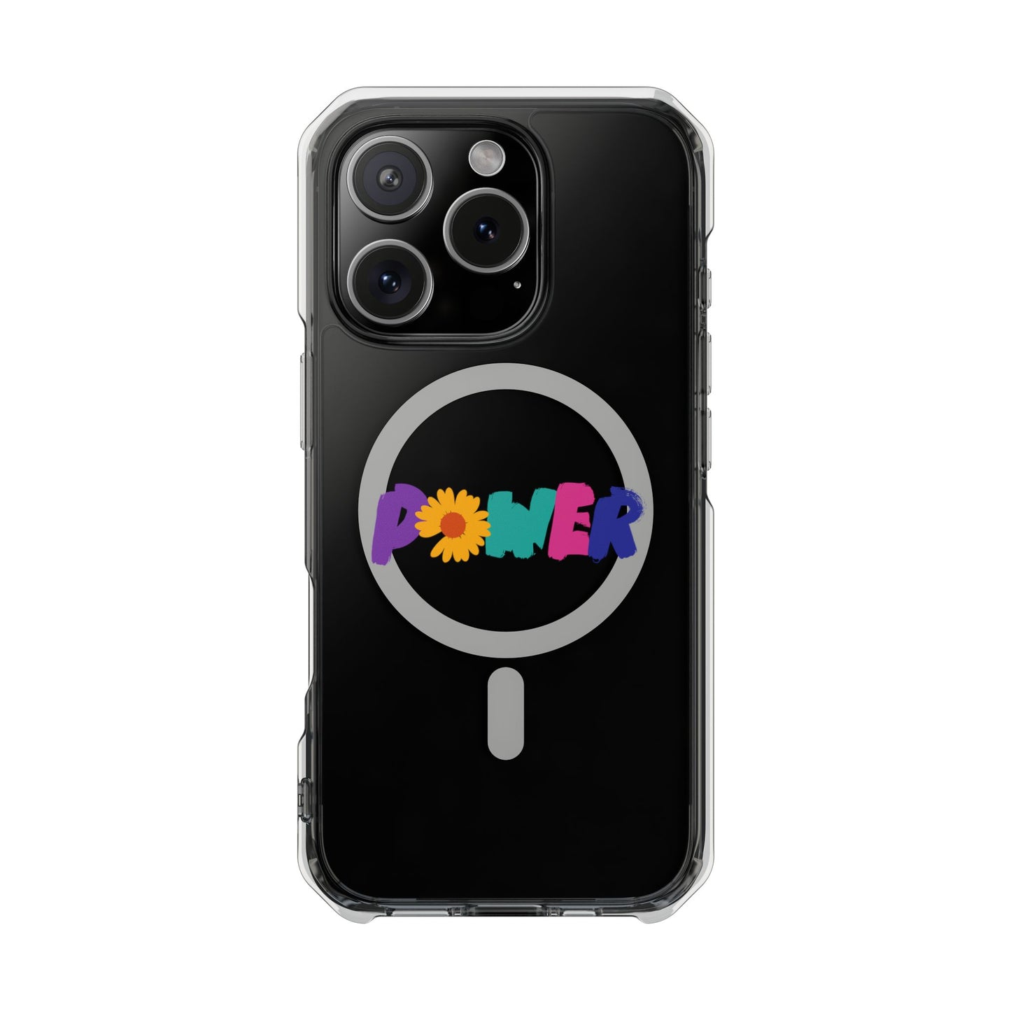 Retro Flower Power Color Pop Magnetic Clear Impact Case