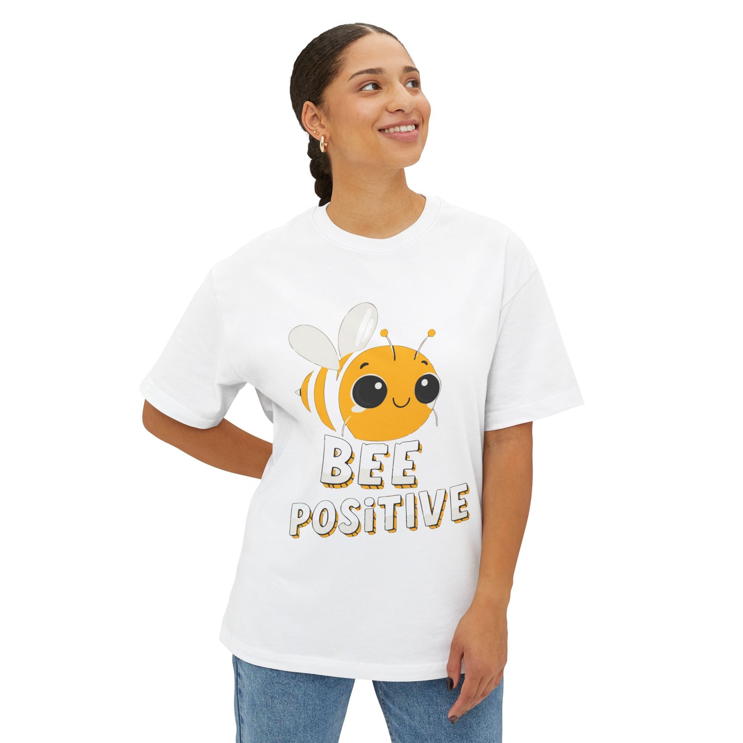 Oversized boxy Tee – Snazzy Bee positive Edition