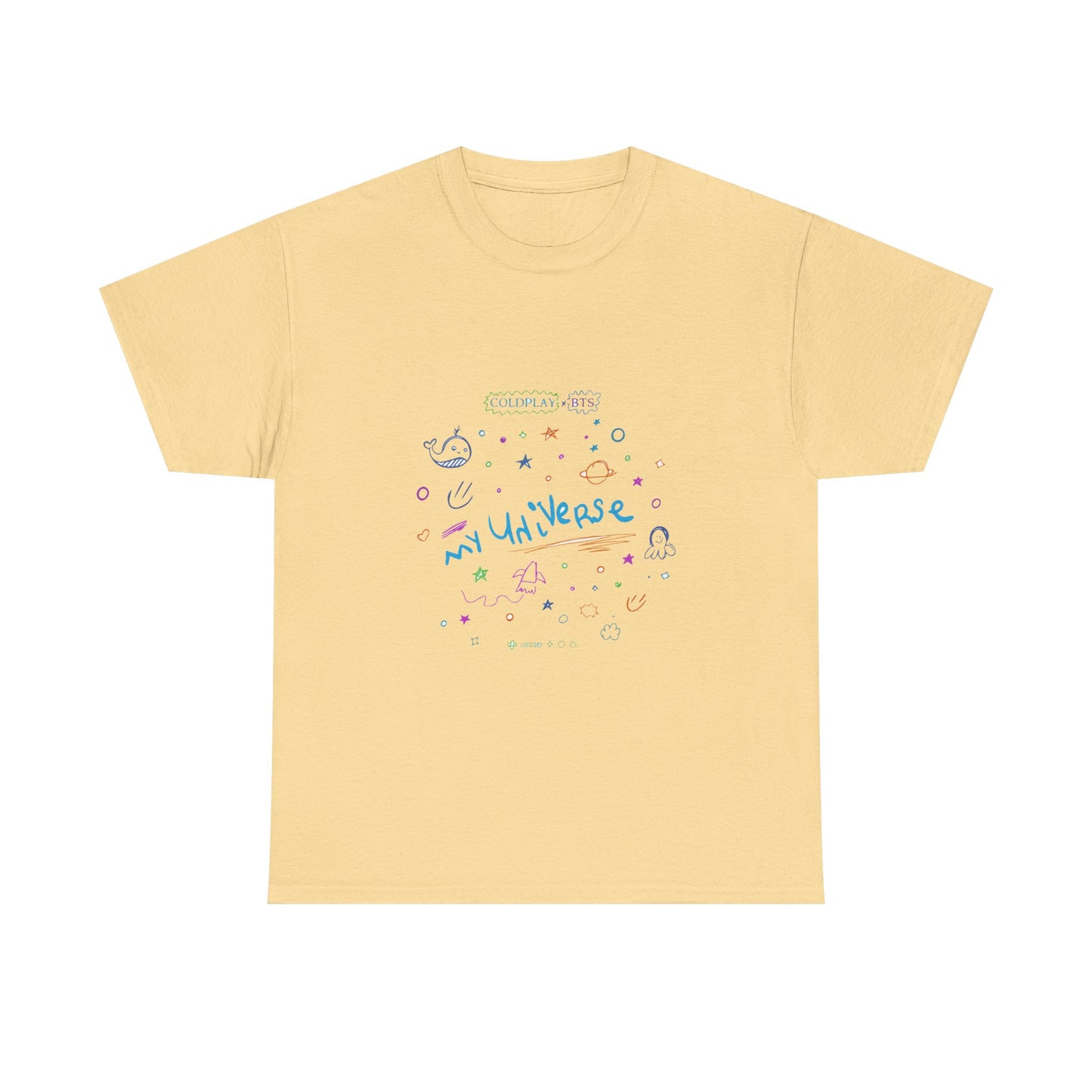 Neon Space Doodles Unisex Cotton Tee