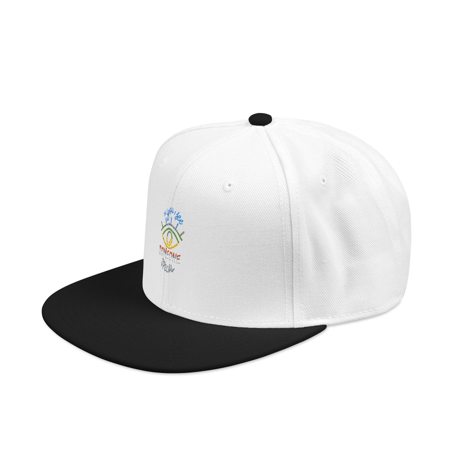 Vibrant Eye and Text Snapback cap