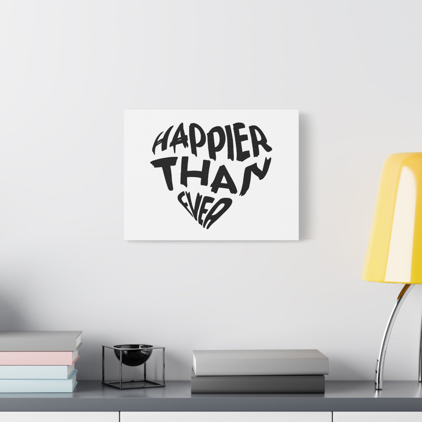 Happier Heart Lettering Matte Canvas