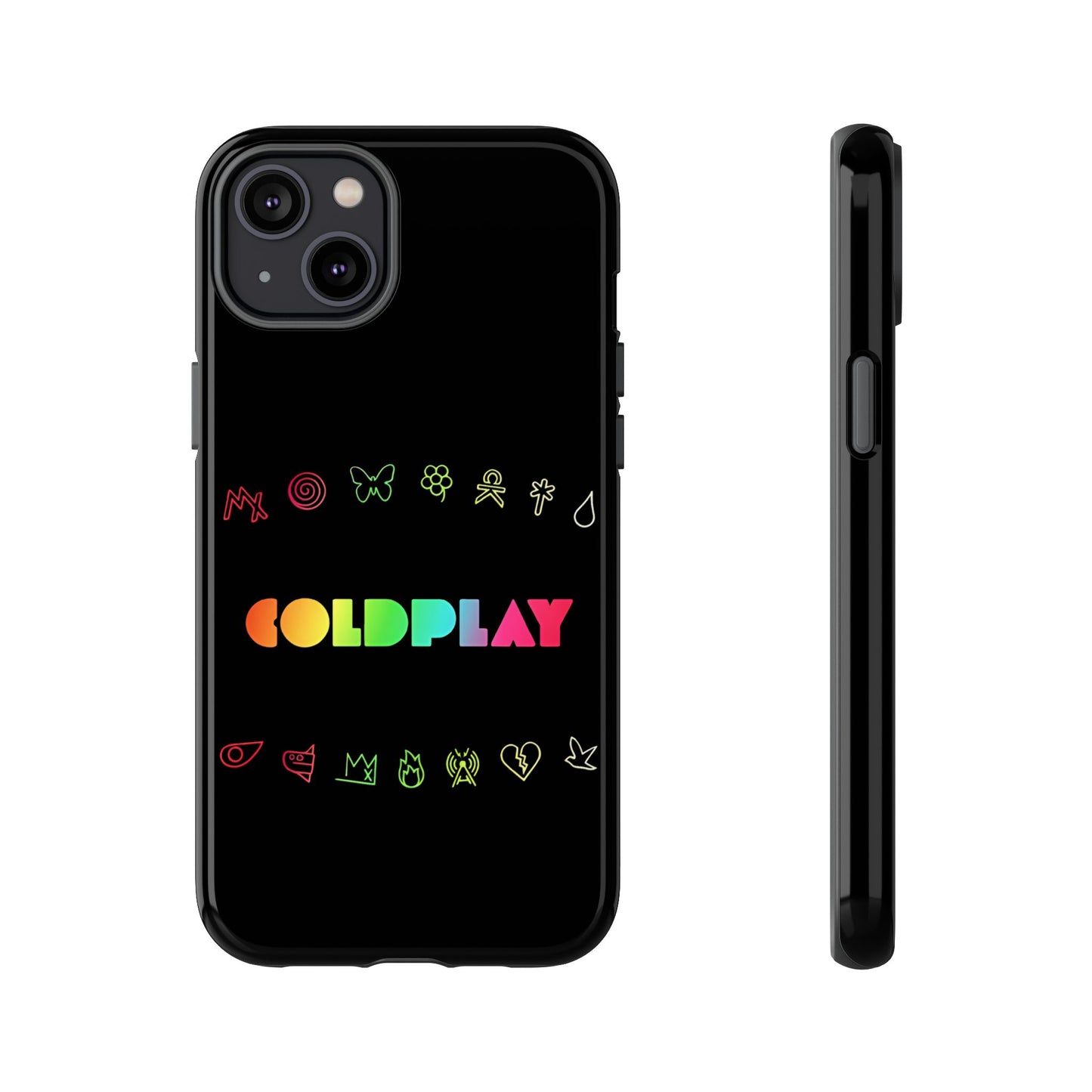 Premium Tough Case for iPhone 12 to 16 Pro Max Showcasing Coldplay’s Signage