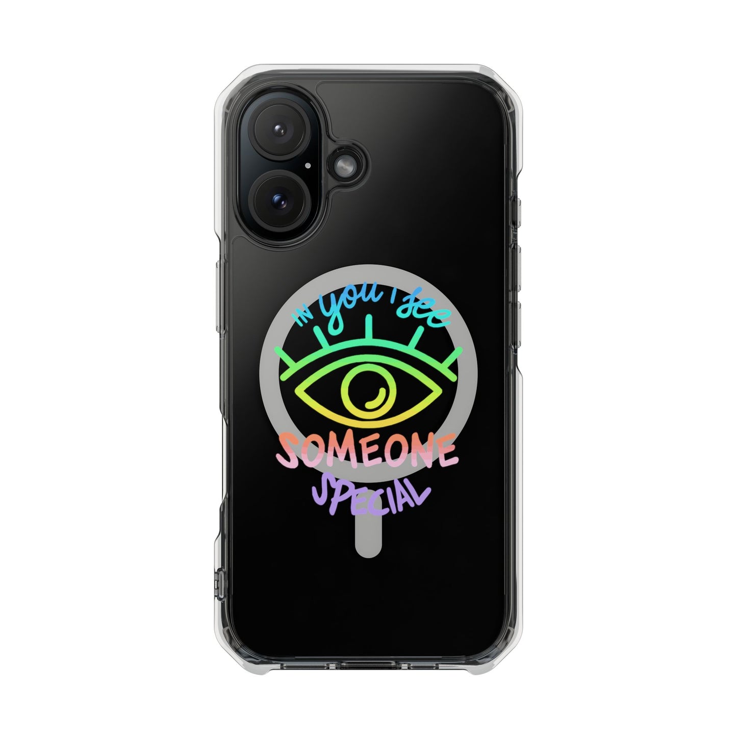 Vibrant Eye and Text Magnetic Clear Impact case