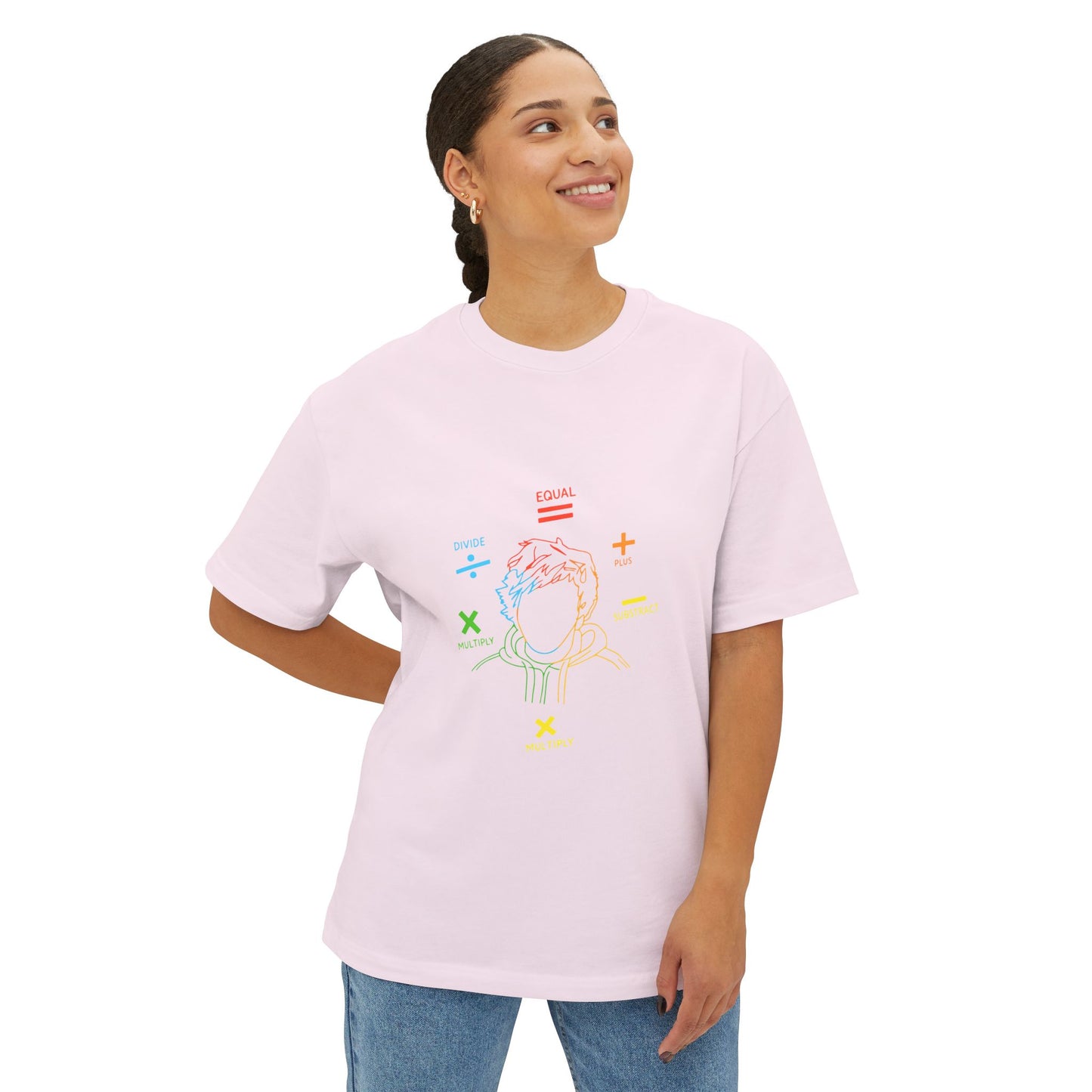 Minimalist Divide Symbol with Brush Oversized Boxy Tee
