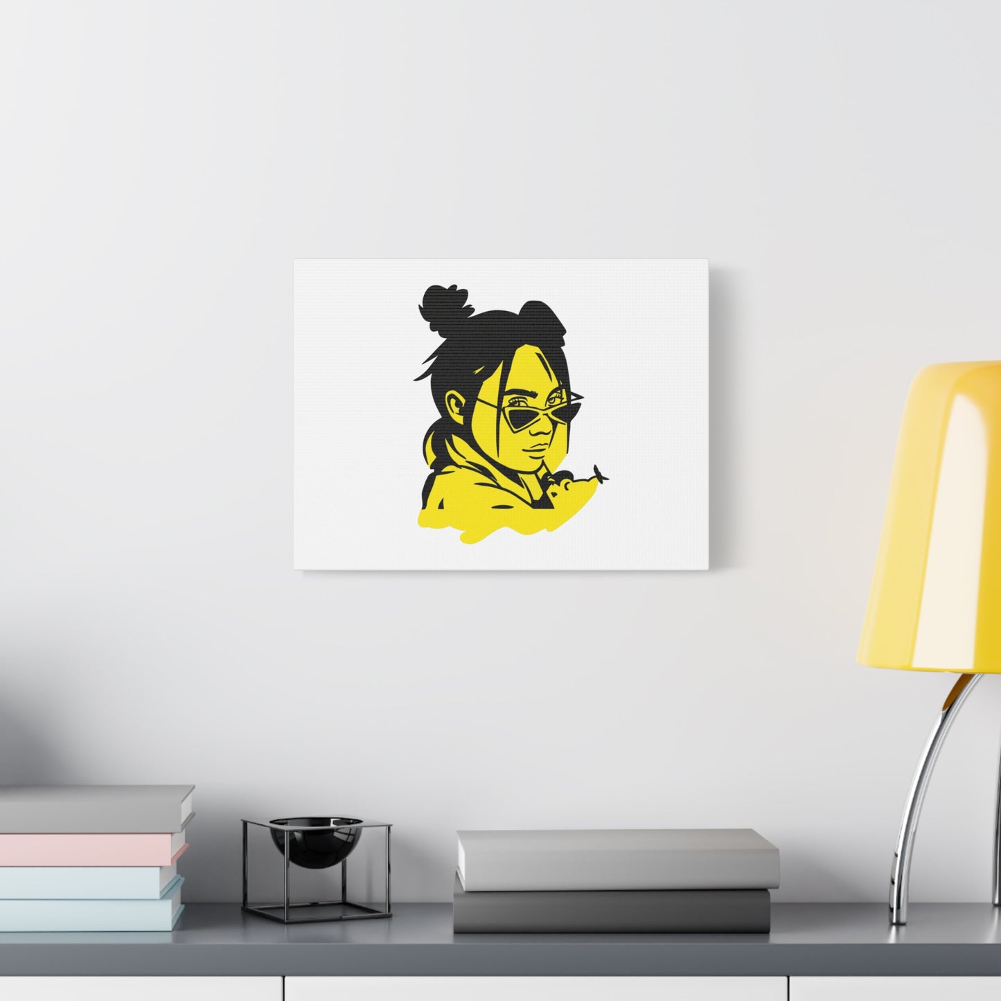 Neon Mood Portrait Matte Canvas