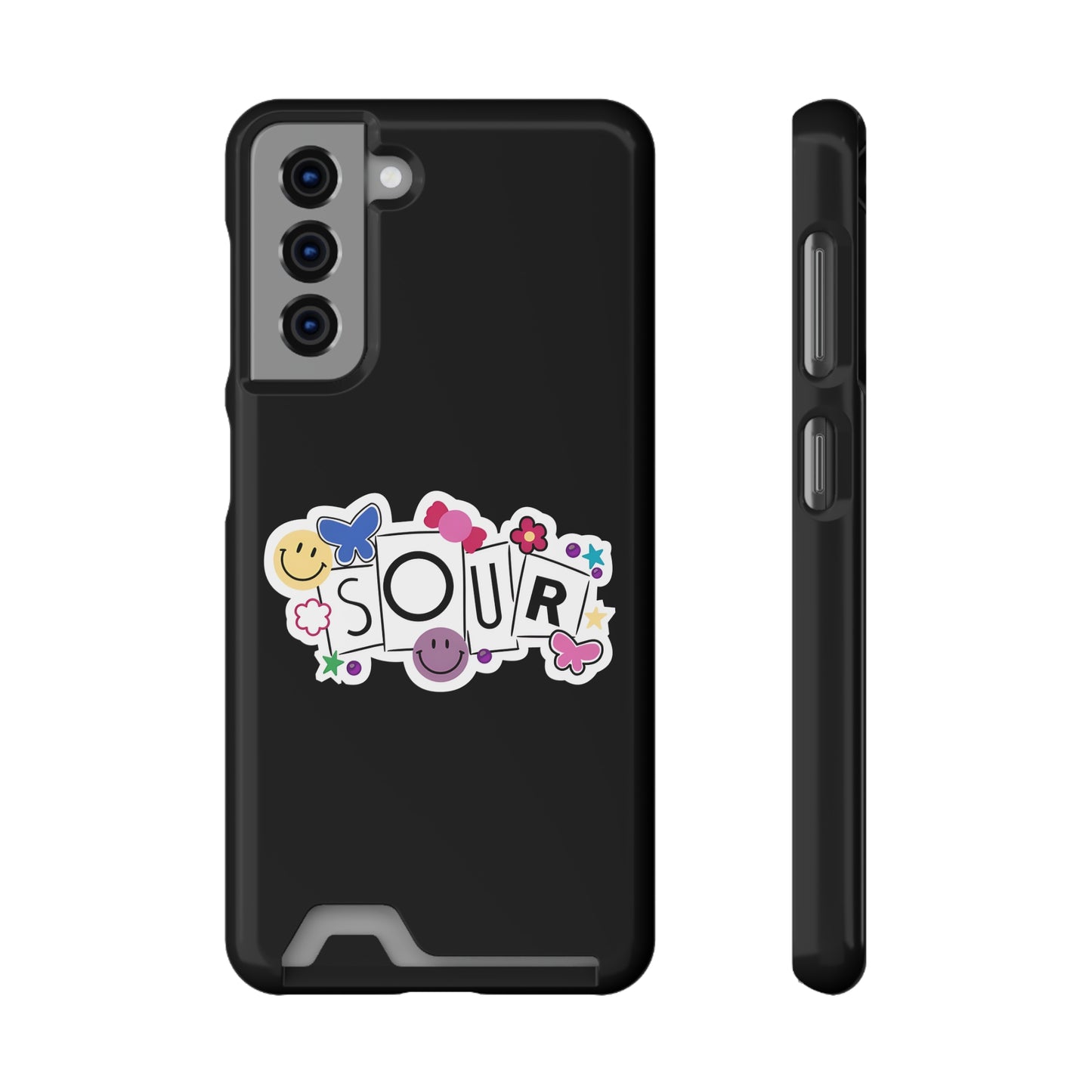 Phone Case + Card Holder For Samsung S21 to S22 – Olivia Rodrigo Sour | Black Edition