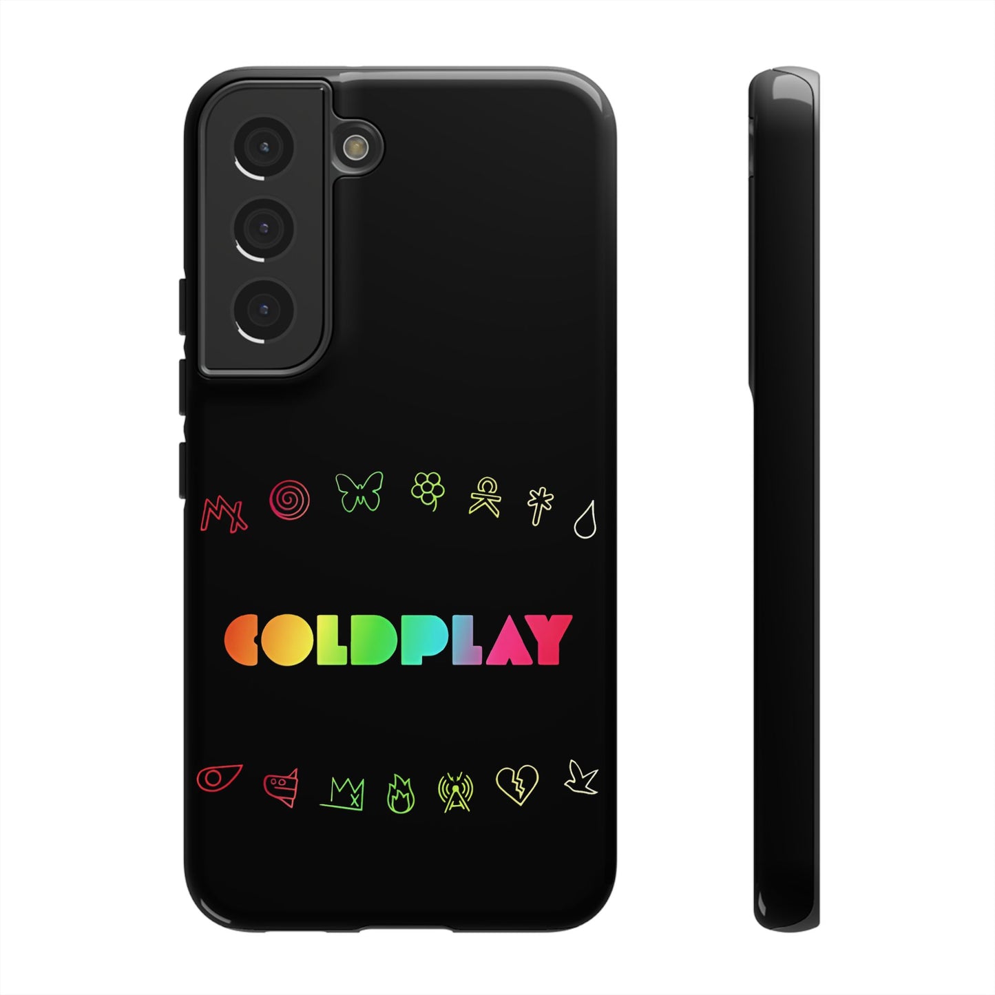 Premium Tough Case for Samsung S21 to S25 Ultra Showcasing Coldplay’s Signage