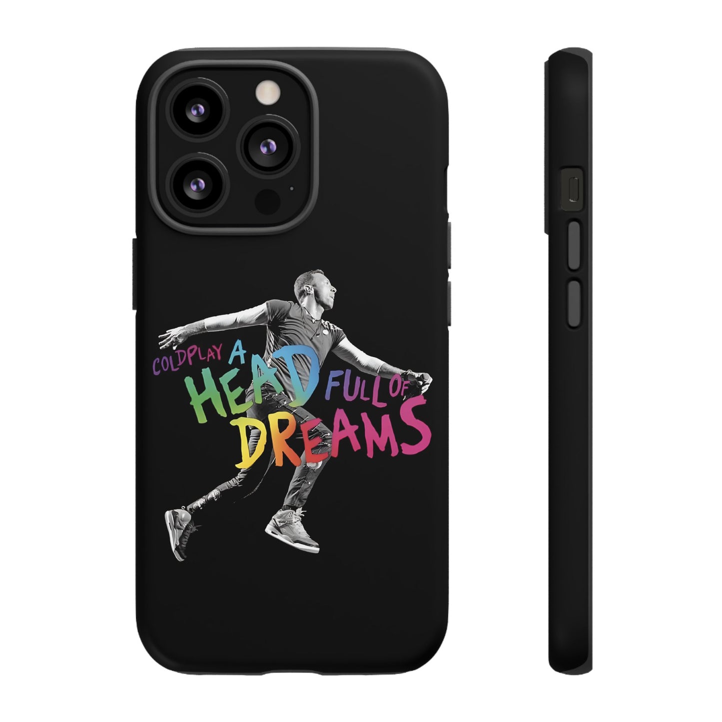 Premium Tough Case for iPhone 12 to 16 Pro Max Showcasing Coldplay A Head Full of Dreams Chris