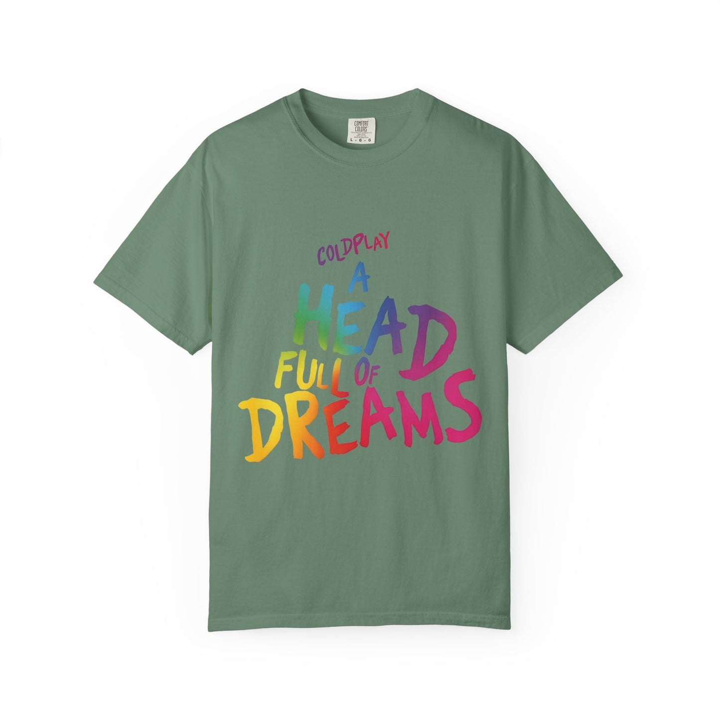 Unisex Garment-Dyed T-Shirt Inspired by Coldplay’s Iconic A Head Full of Dreams