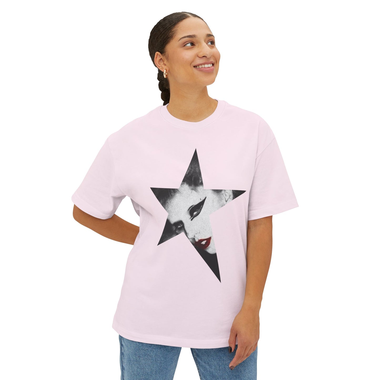 Born This Way Star Face-Unisex Oversized Tee