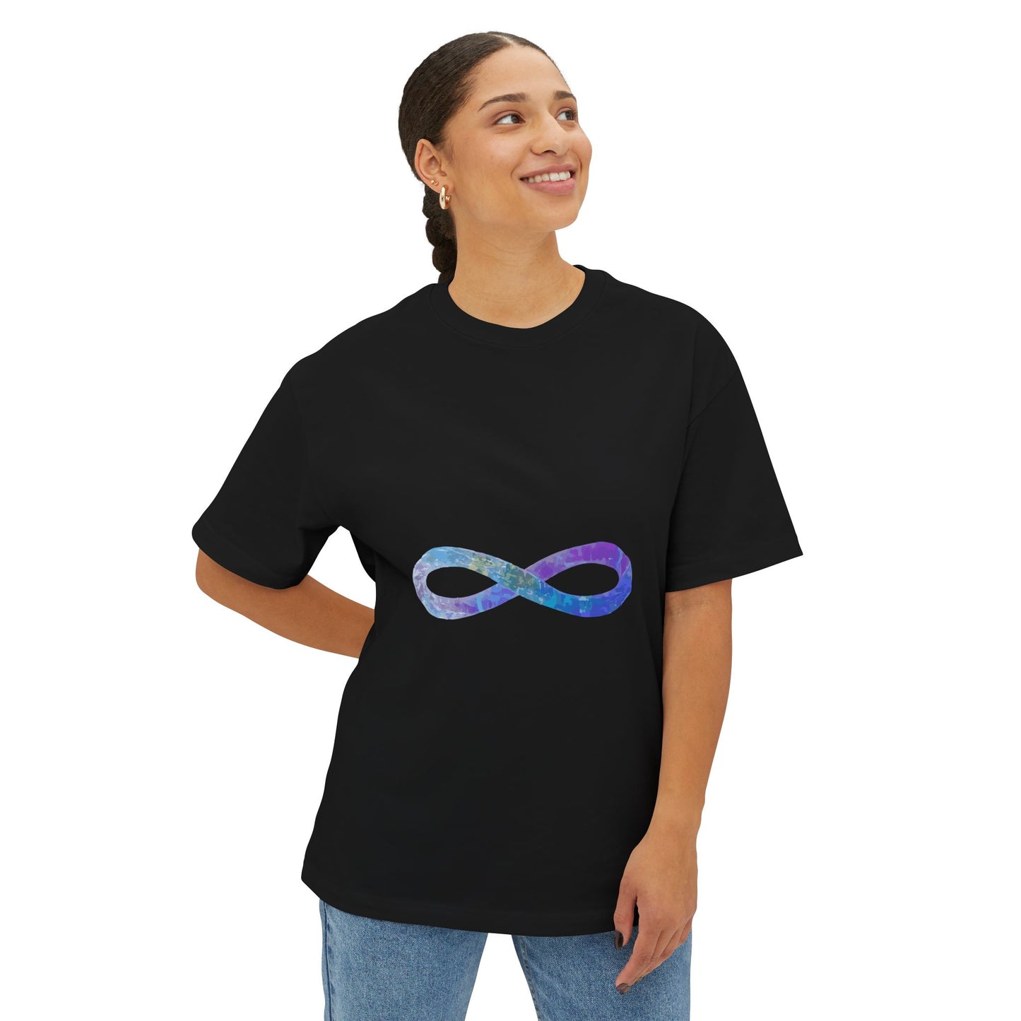 Cosmic Infinity Loop Unisex Oversized Boxy Tee