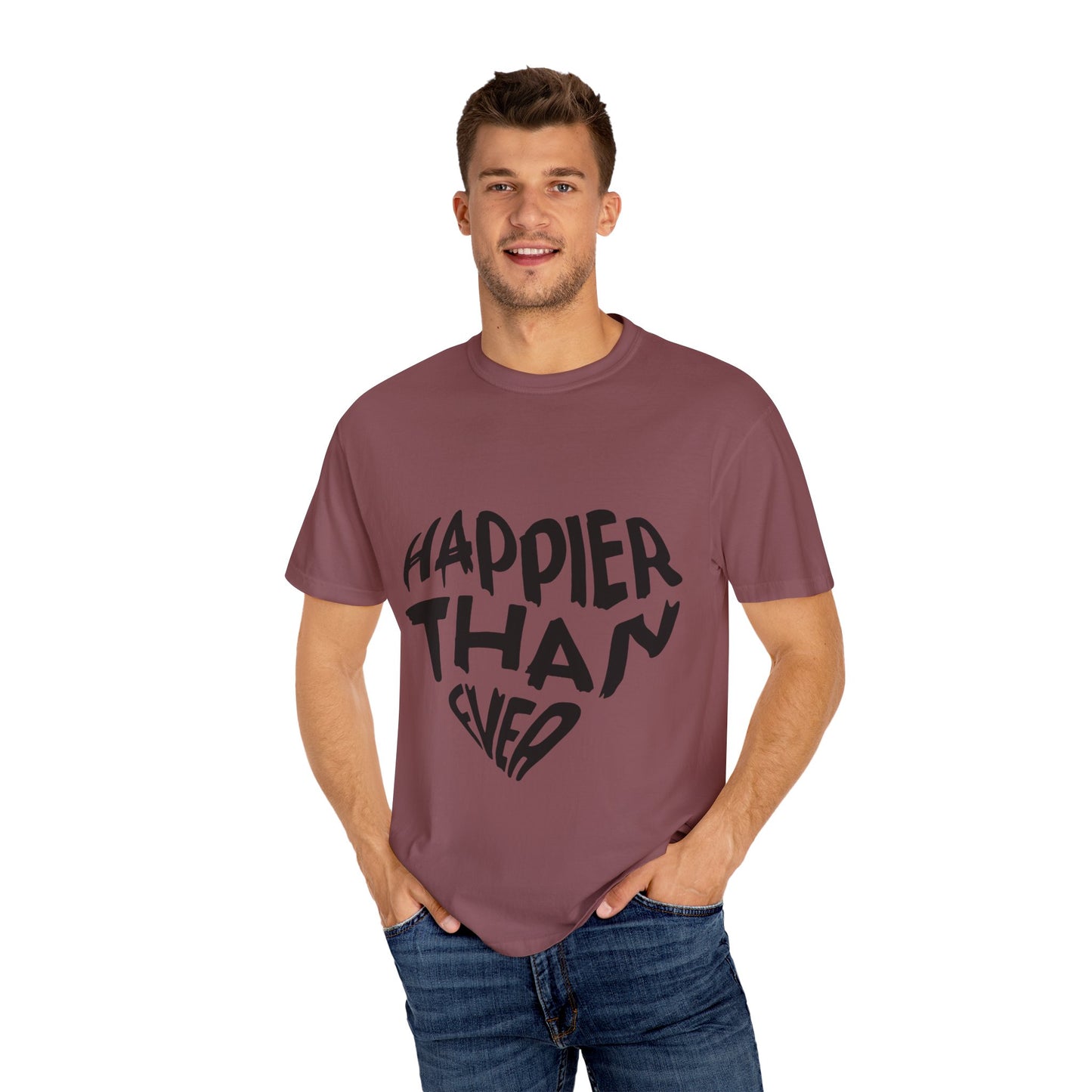 Happier Heart Lettering Unisex Dyed T-shirt