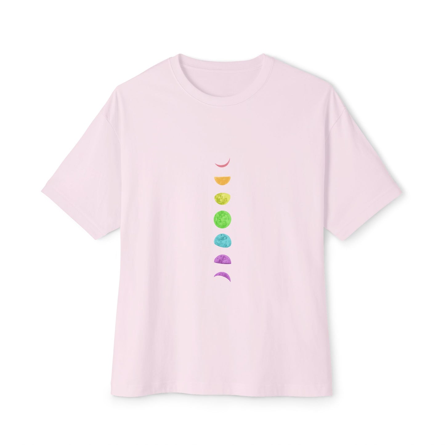 Rainbow Lunar Phases Unisex Oversized Boxy Tee